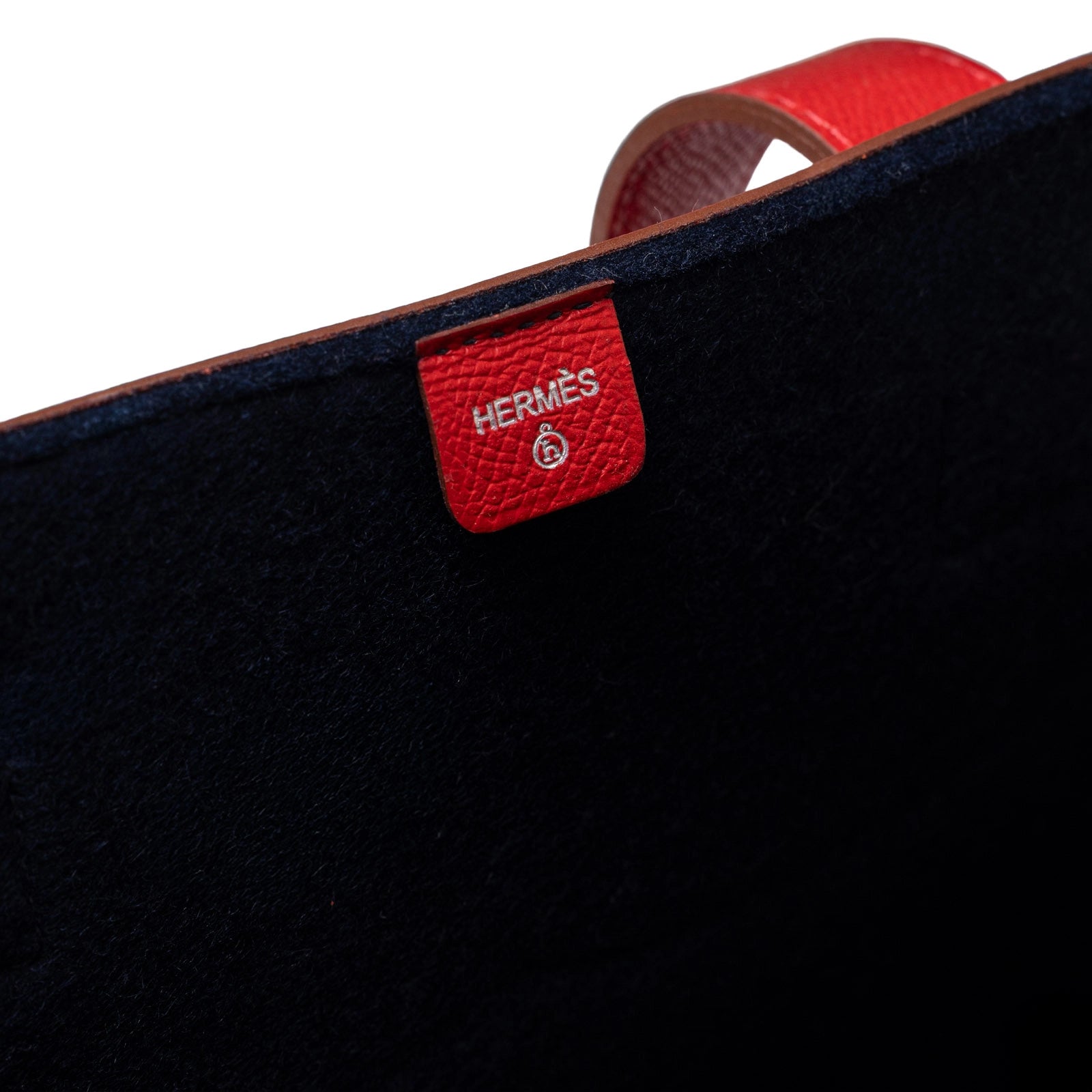 Hermès Petit H Decoupe Basse PM Skeleton Tote Rouge/Navy Epsom/Felt - Close Up