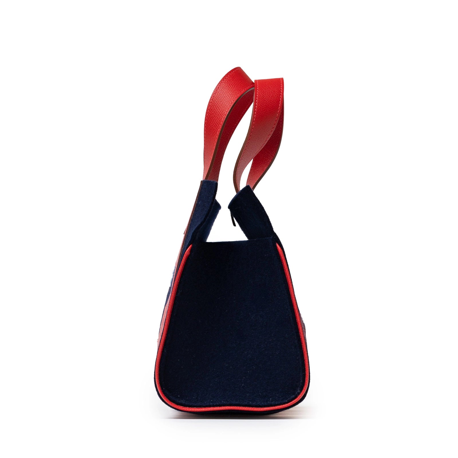 Hermès Petit H Decoupe Basse PM Skeleton Tote Rouge/Navy Epsom/Felt - Right