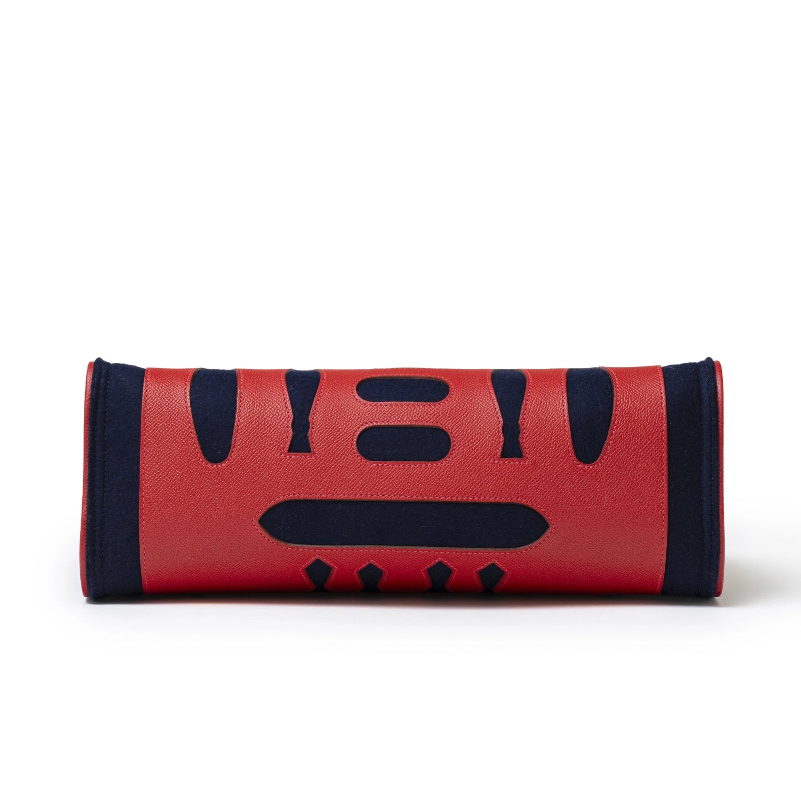Hermès Petit H Decoupe Basse PM Skeleton Tote Rouge/Navy Epsom/Felt - Bottom