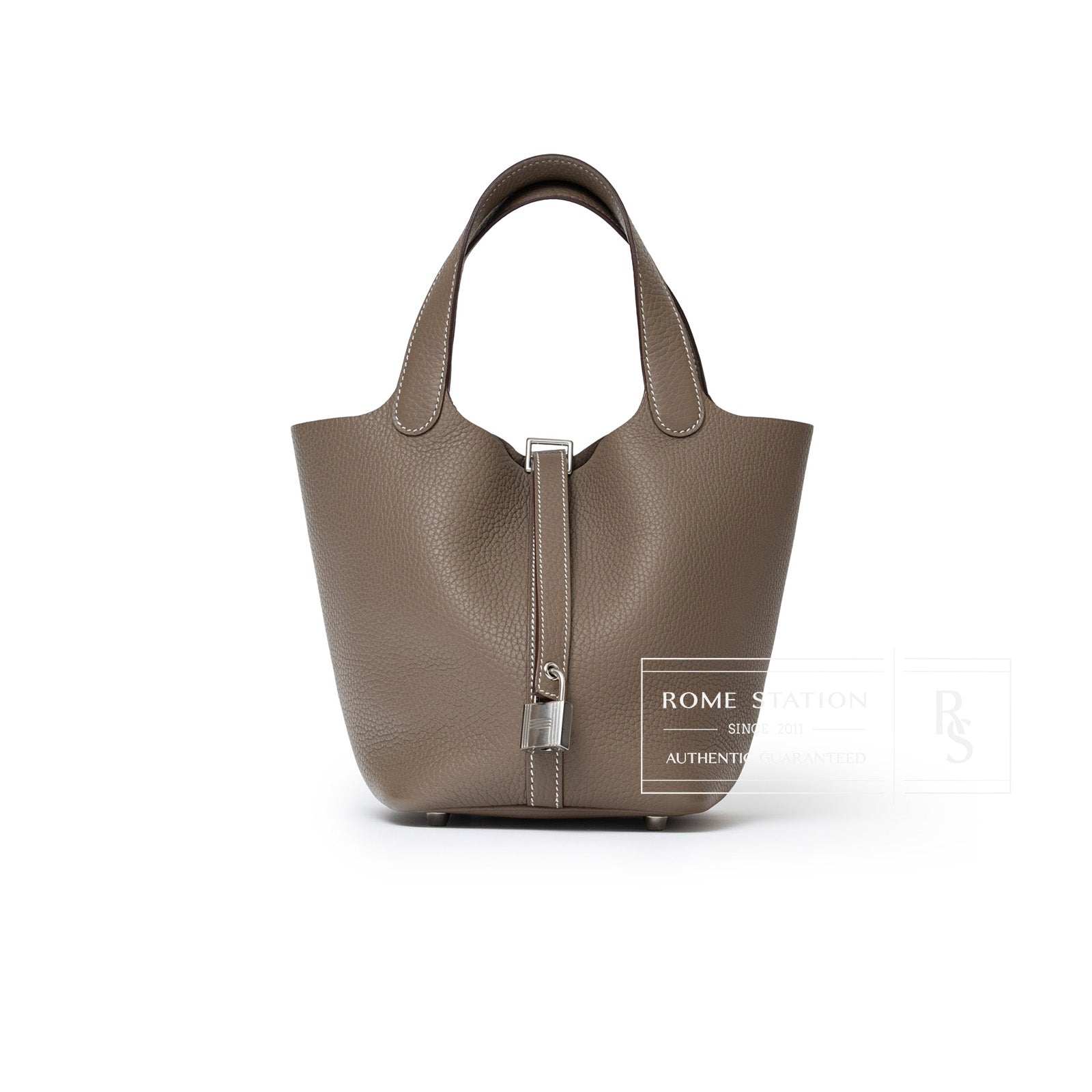 Hermès Picotin 18 Etoupe Clemence Palladium Hardware - Front