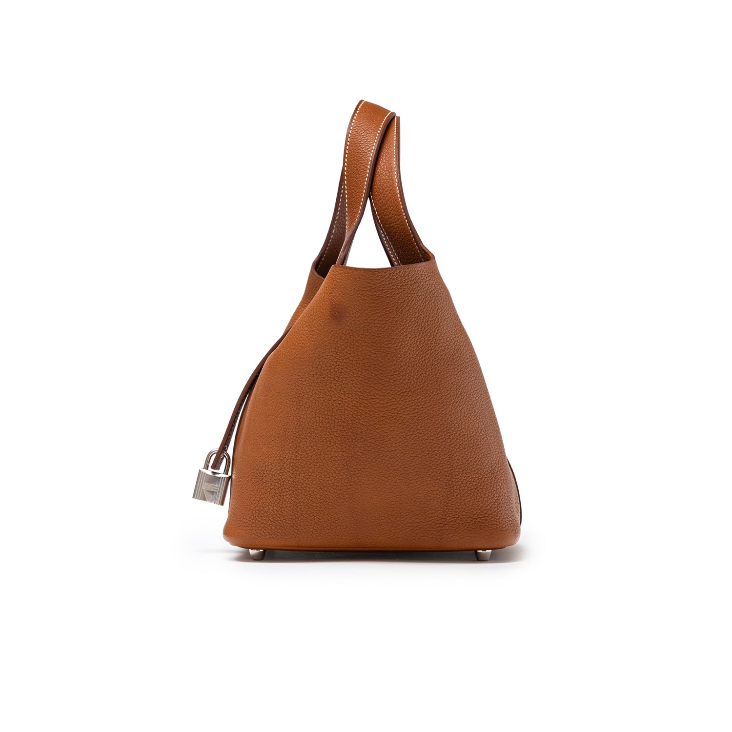 Hermès Picotin 18 Fauve Barenia Faubourg Palladium Hardware Side View