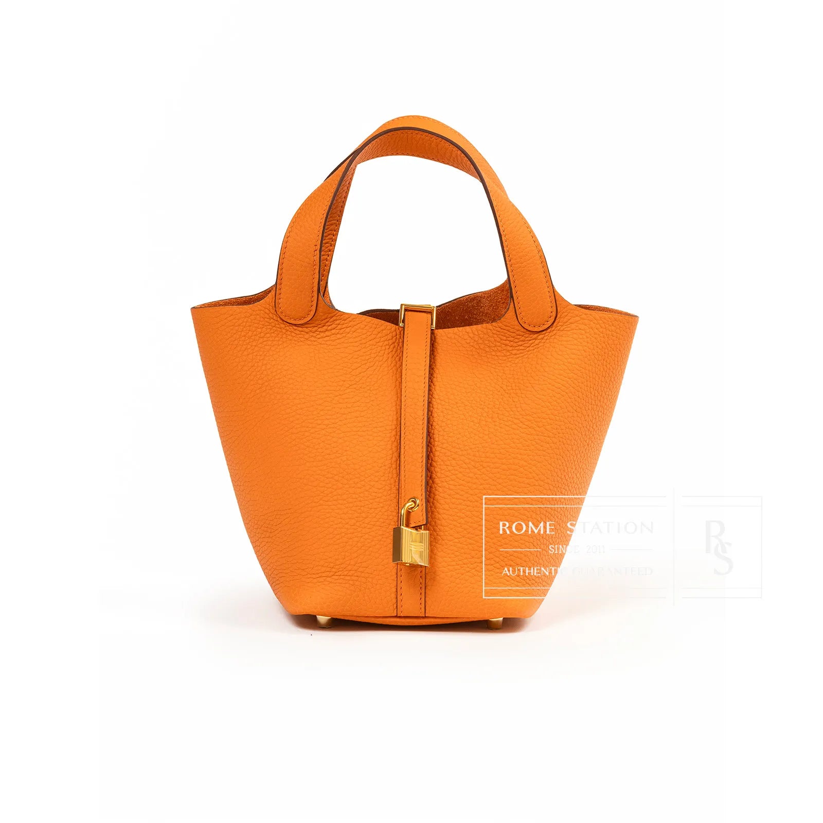 Hermès Picotin 18 Orange Clemence Gold Hardware