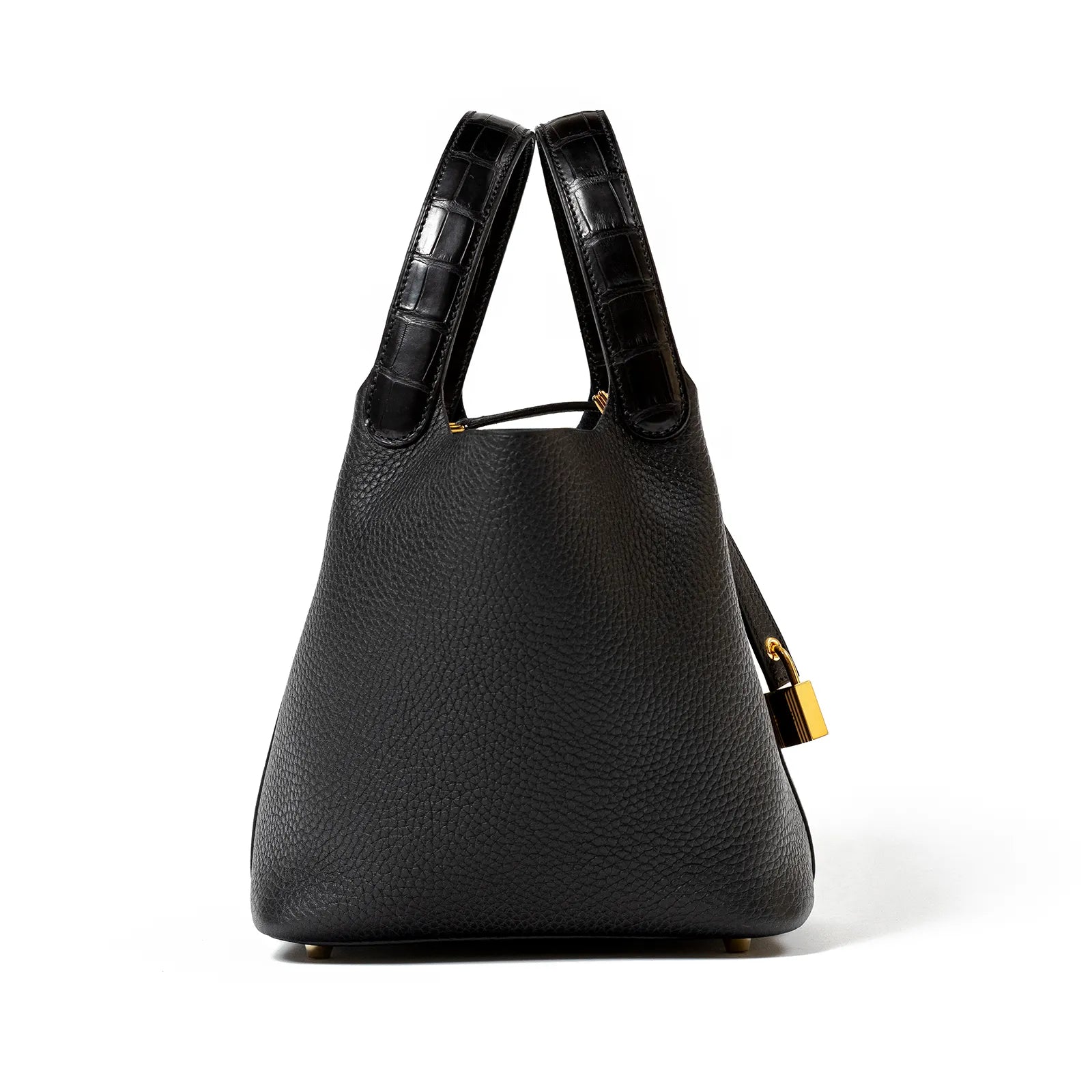 Hermès Picotin 18 Touch Black Matte Alligator and Clemence Gold Hardware