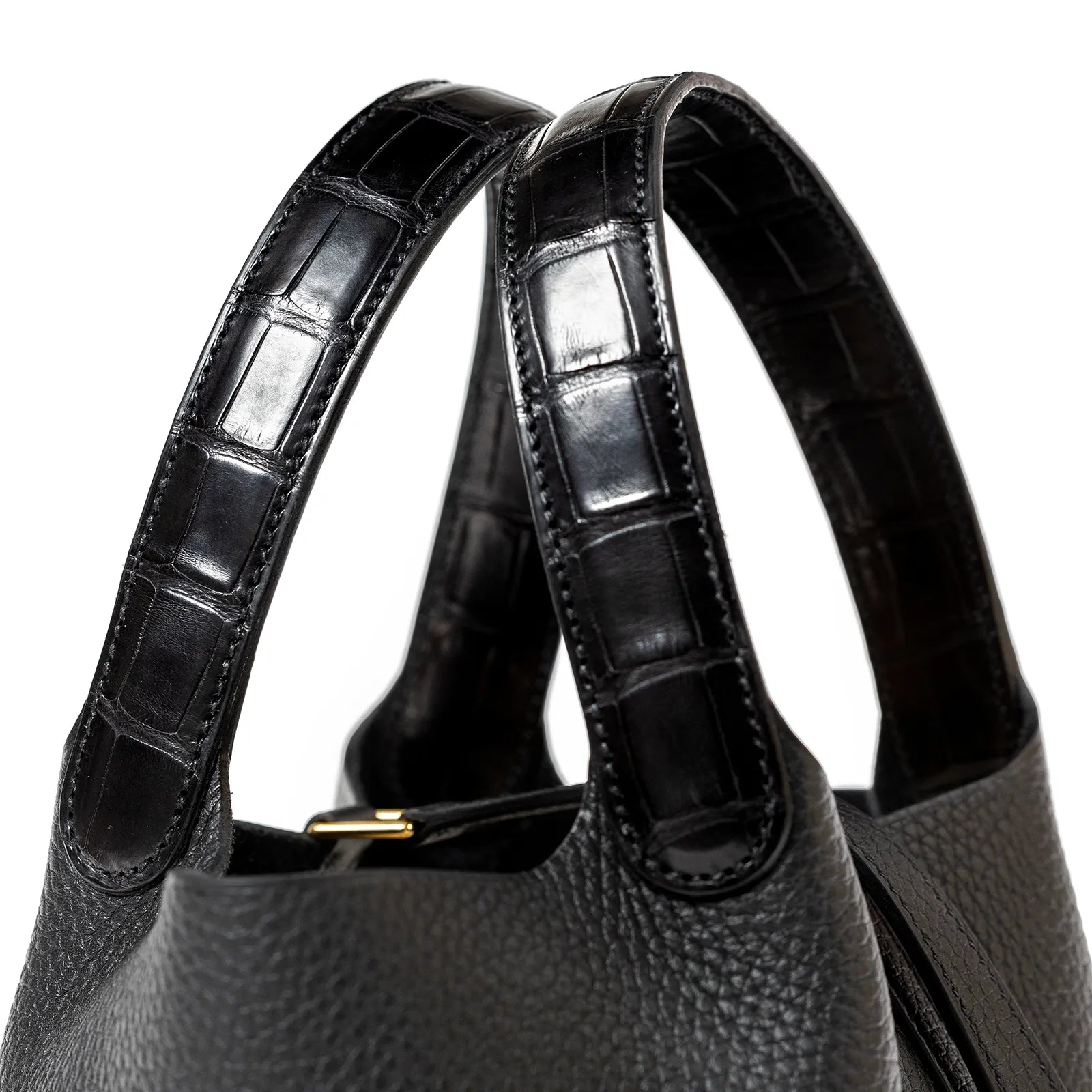 Hermès Picotin 18 Touch Black Matte Alligator and Clemence Gold Hardware