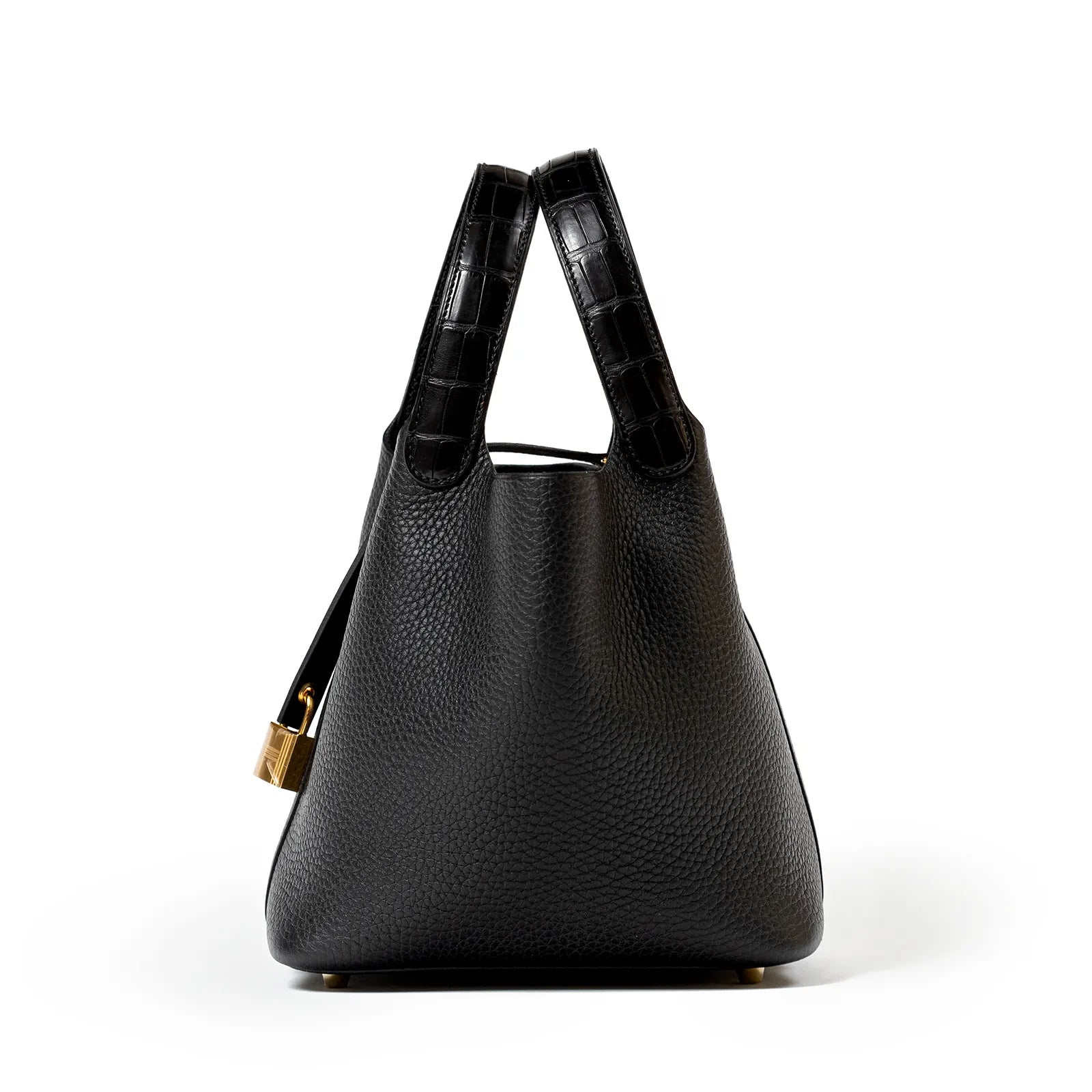 Hermès Picotin 18 Touch Black Matte Alligator and Clemence Gold Hardware