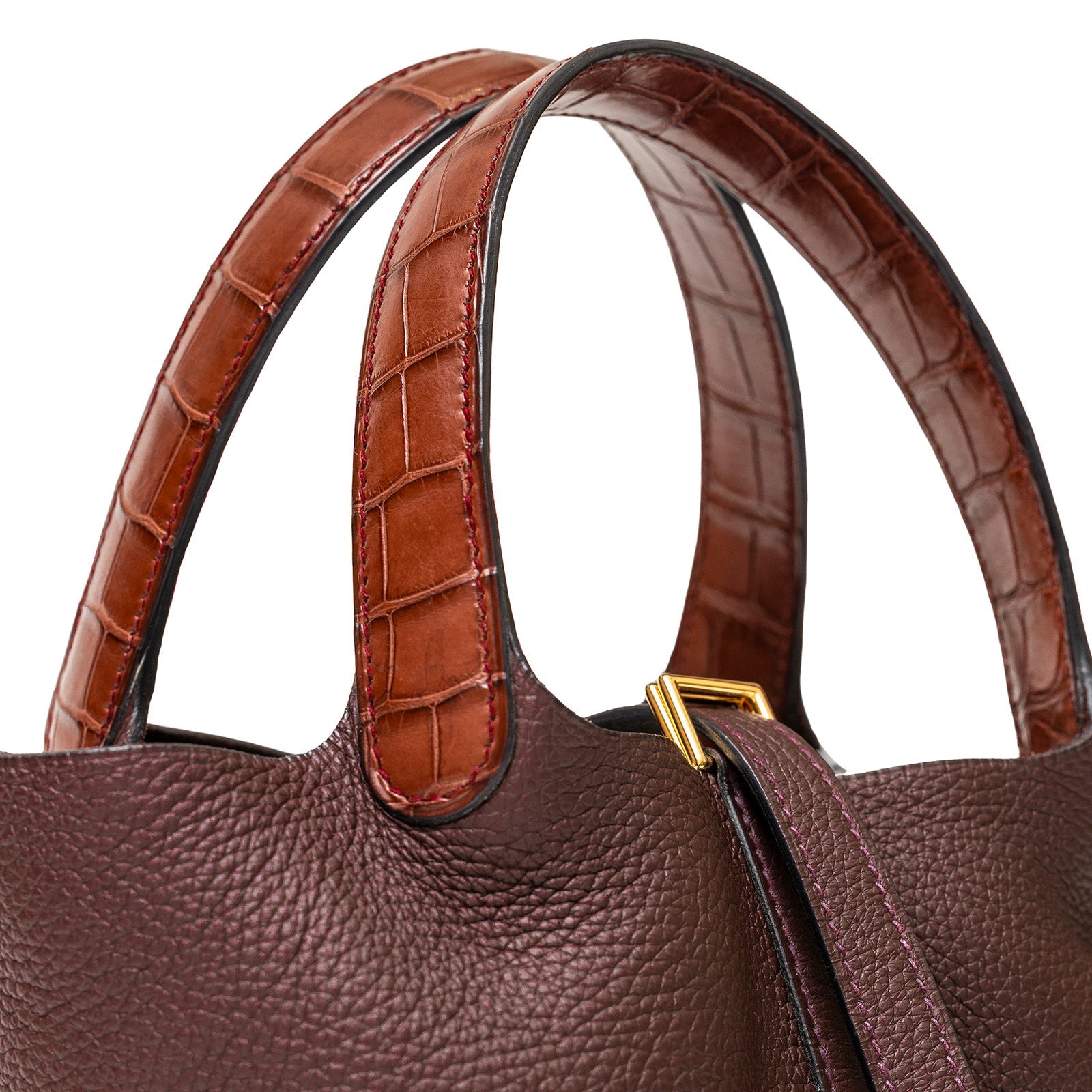 Hermès Picotin 18 Touch Rouge Sellier/Bourgogne Matte Alligator and Clemence Gold Hardware