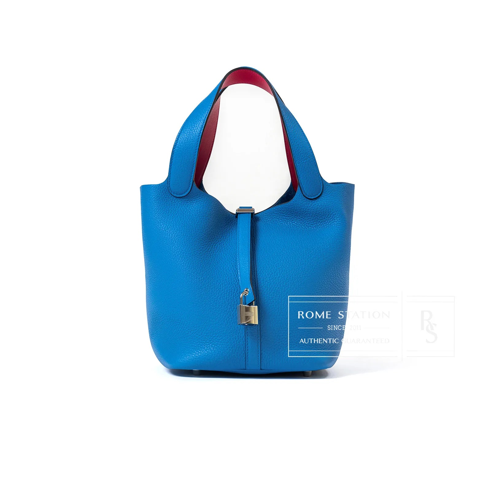 Hermès Picotin 22 Bleu Frida/Rose Mexico Clemence Palladium Hardware
