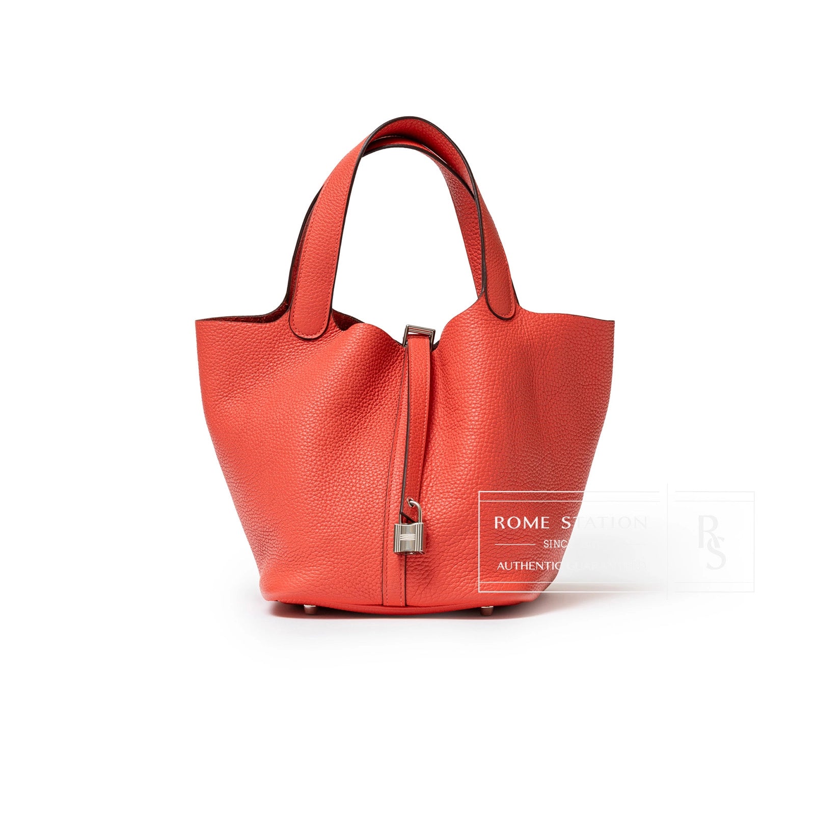 Hermès Picotin 22 Rose Jaipur Clemence Palladium Hardware - Front