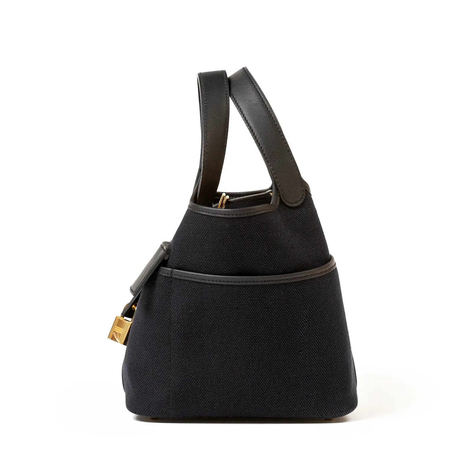 Hermès Picotin Cargo 18 Black Swift and Geoland Toile Canvas Gold Hardware