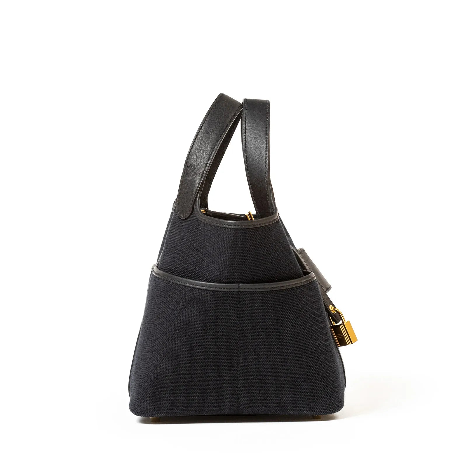 Hermès Picotin Cargo 18 Black Swift and Geoland Toile Canvas Gold Hardware