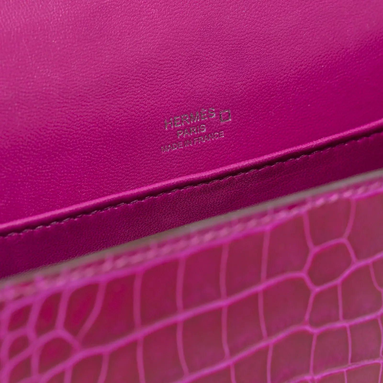 Hermès Sac Mini Roulis Rose Sheherazade Shiny Alligator Palladium Hardware