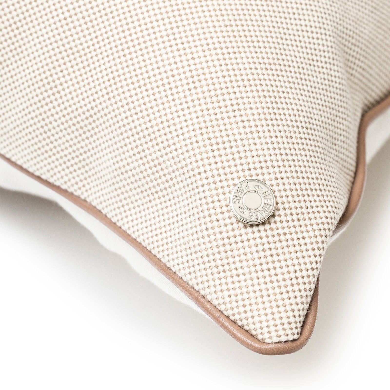 Hermès Tiger Pillow Cotton Silk/Swift Ivory Palladium Hardware 50cm