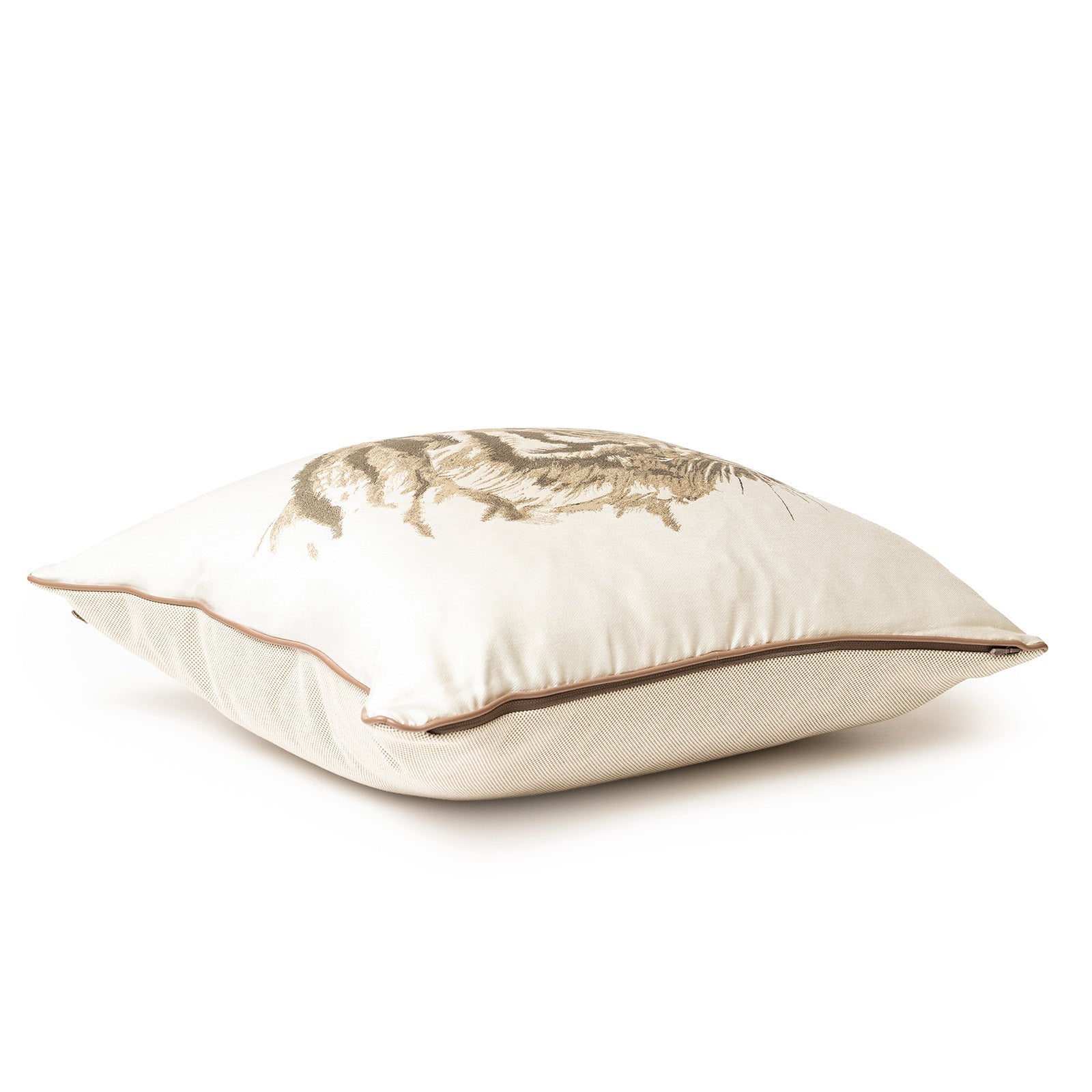 Hermès Tiger Pillow Cotton Silk/Swift Ivory Palladium Hardware 50cm