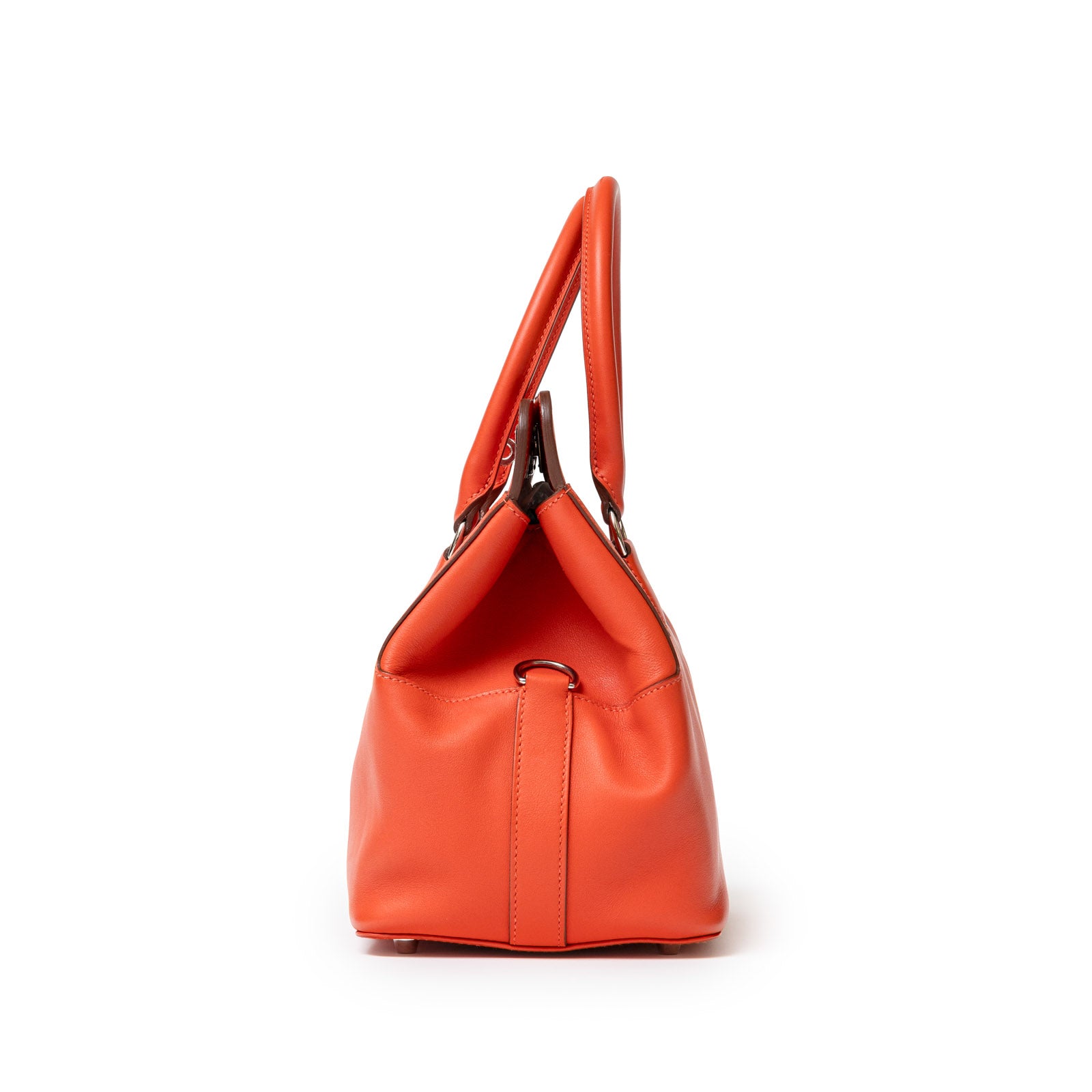 Hermès Tool Box 20 Rouge Swift Palladium Hardware - Side Right