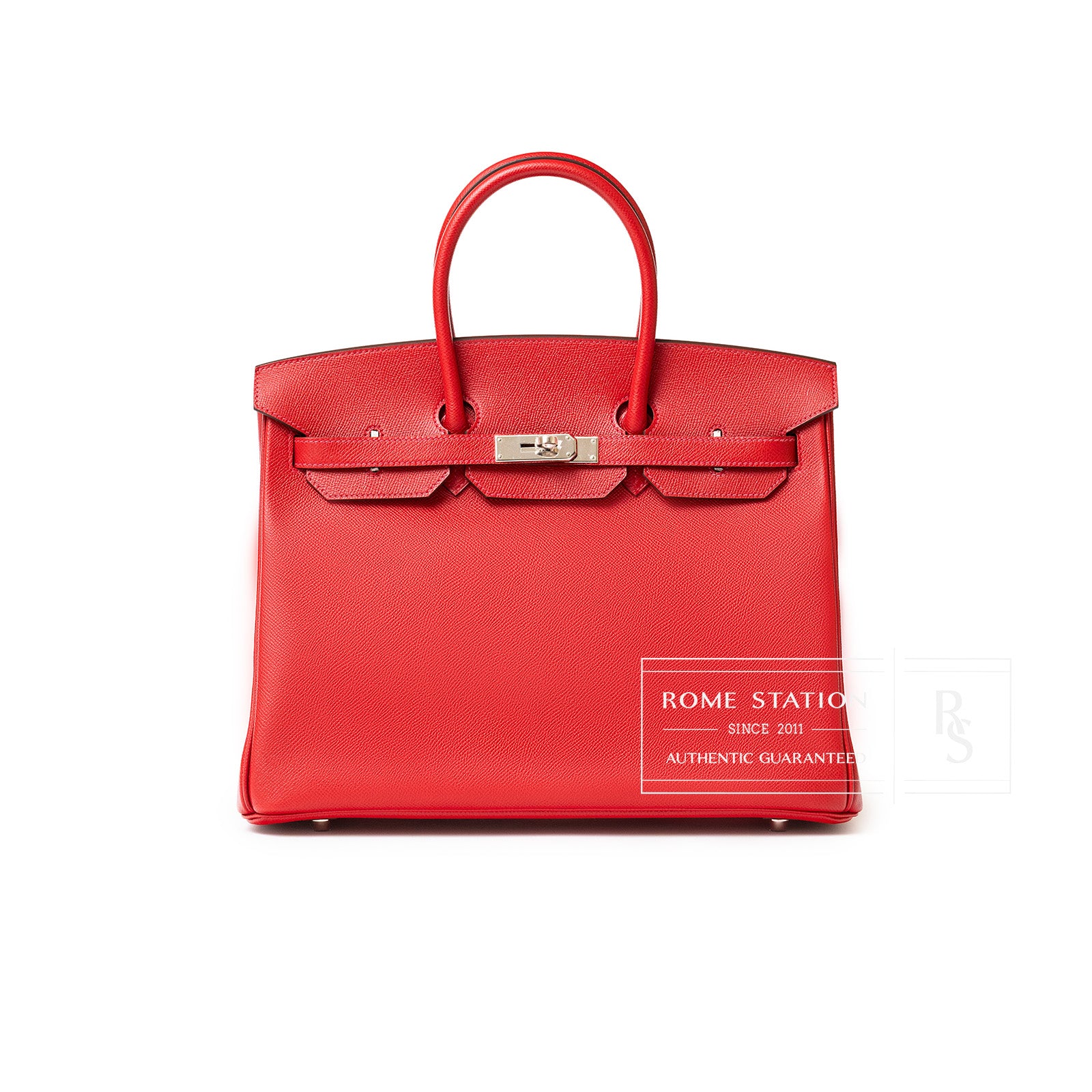 Hermès Birkin 35 Rouge Casaque Epsom Palladium Hardware