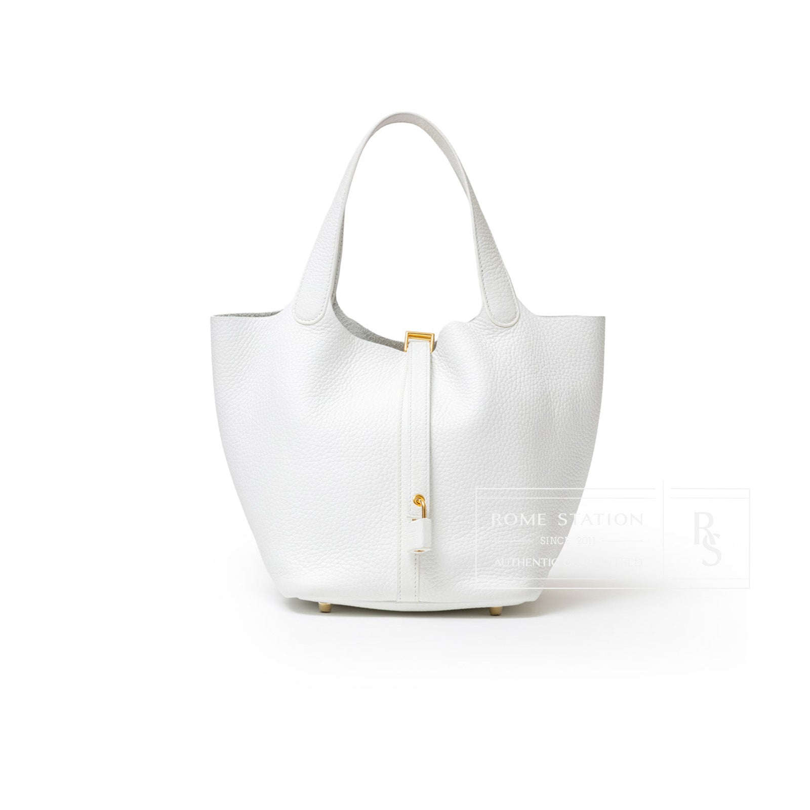 Hermès Picotin 22 New White Clemence Leather Hardware - Front