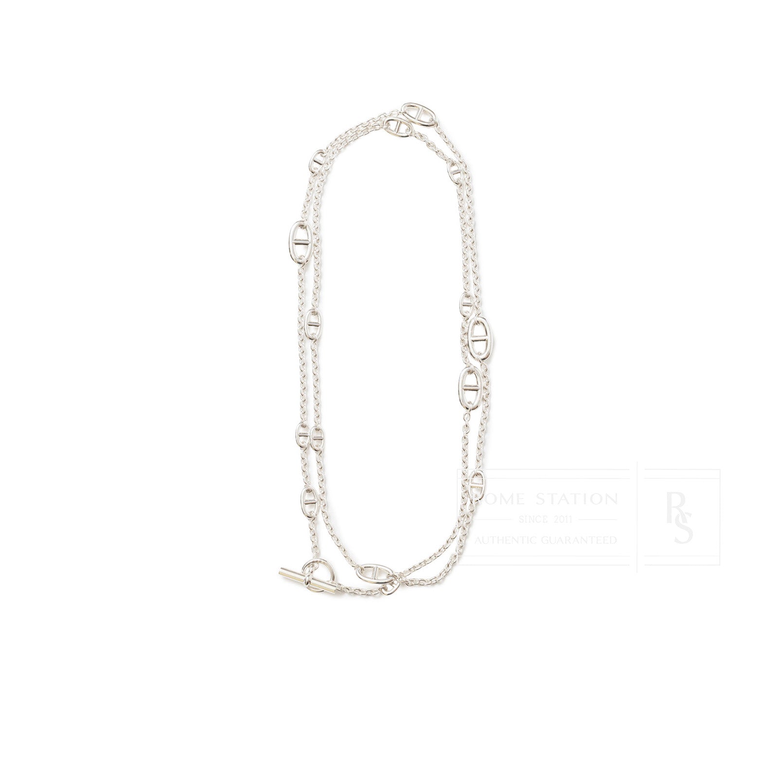 Hermès Farandole Long Necklace 120cm Silver Ag925 - Front