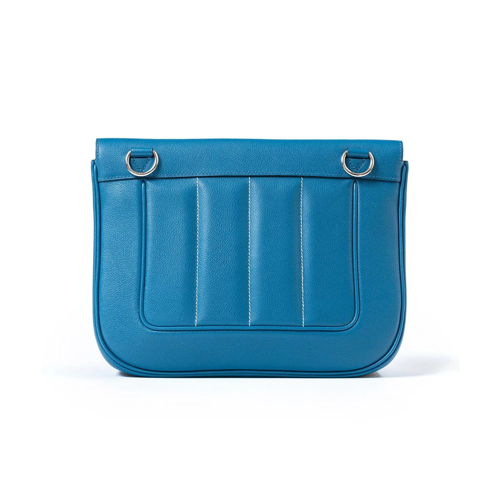 Hermès Berline 28 Blue Evercolor Palladium Hardware