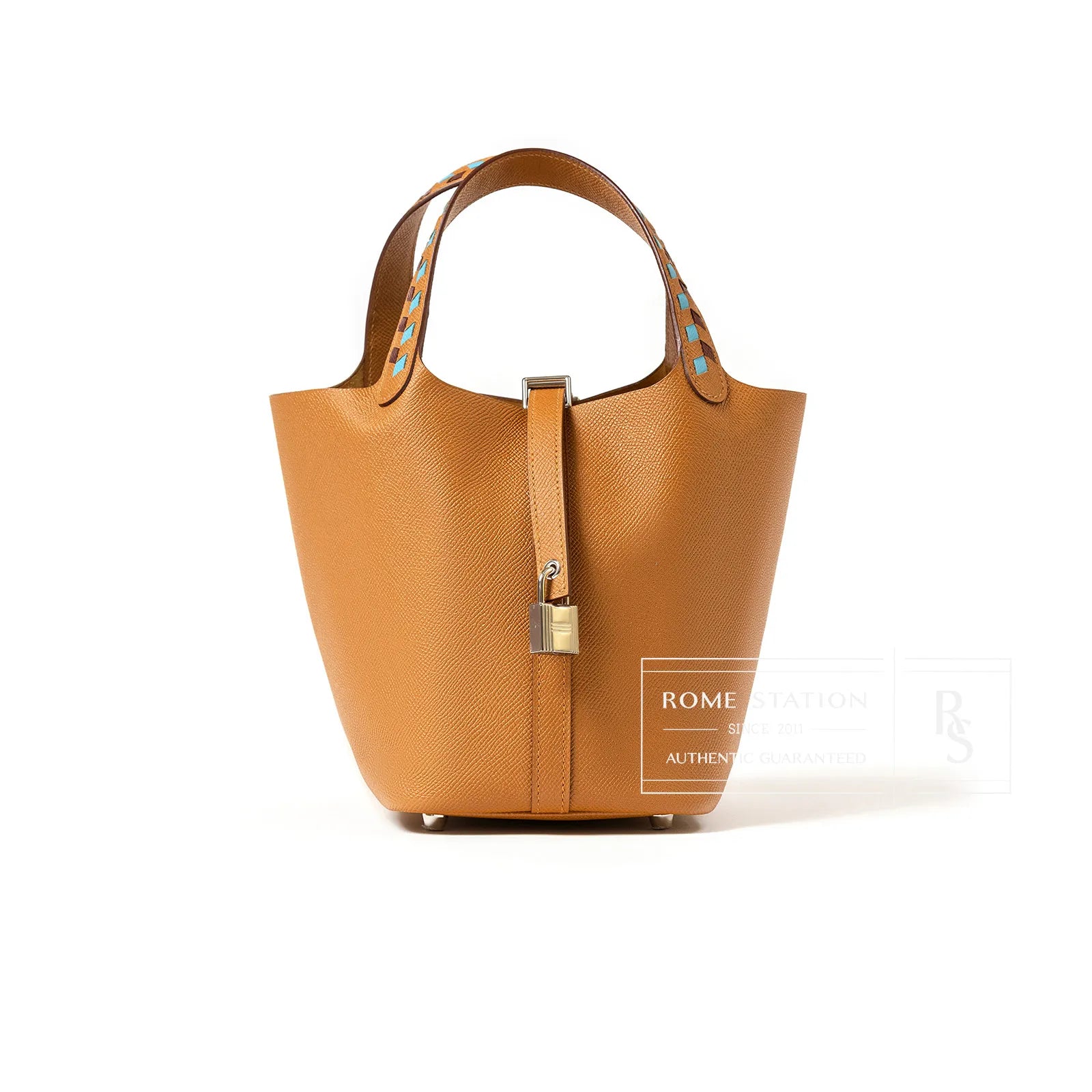 Hermès Picotin 18 Tressage Gold/Rouge/Blue Epsom Palladium Hardware