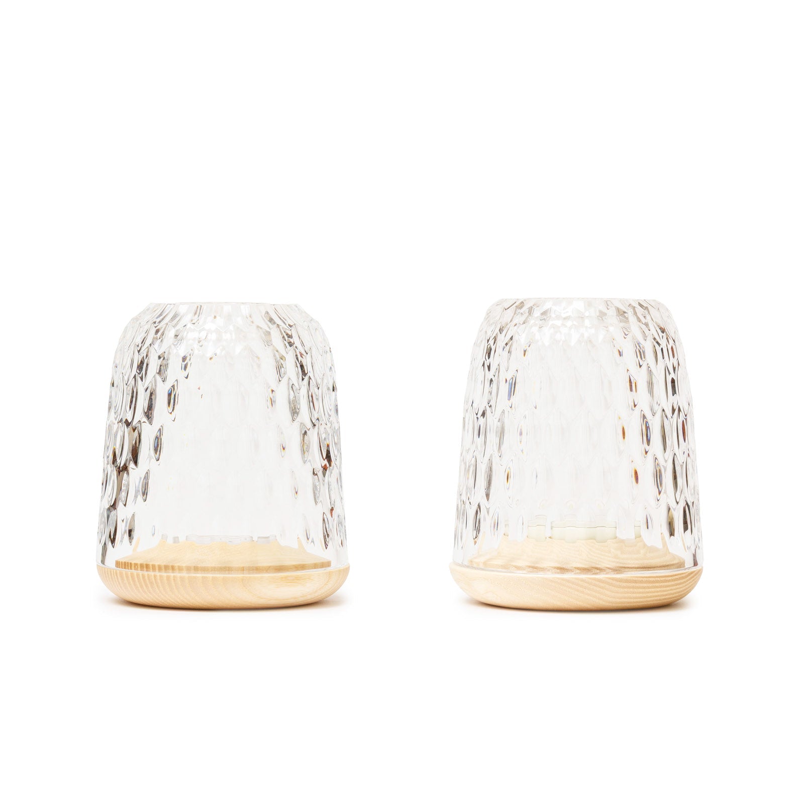 Saint Louis Crystal Folia Crystal & Clear Wood Small Photophore Candle