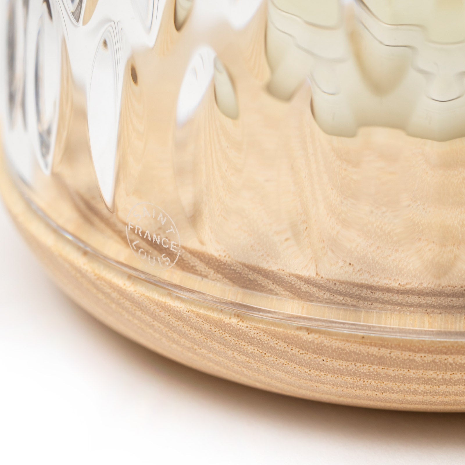 Saint Louis Crystal Folia Crystal & Clear Wood Small Photophore Candle