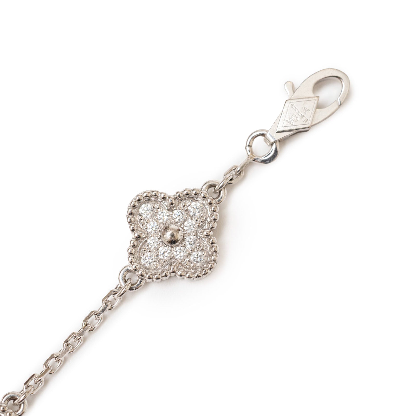 Van Cleef & Arpels Sweet Alhambra 6 Motifs Bracelet 18K White Gold with Diamond - Detail