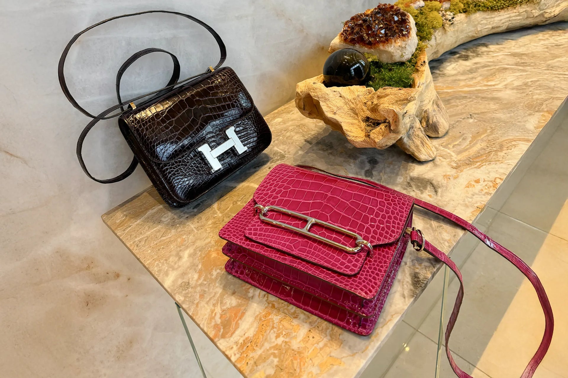 確認用　HERMES Hermès Kelly 25 Retourne Malachite Matte Alligator Gold Hardware
