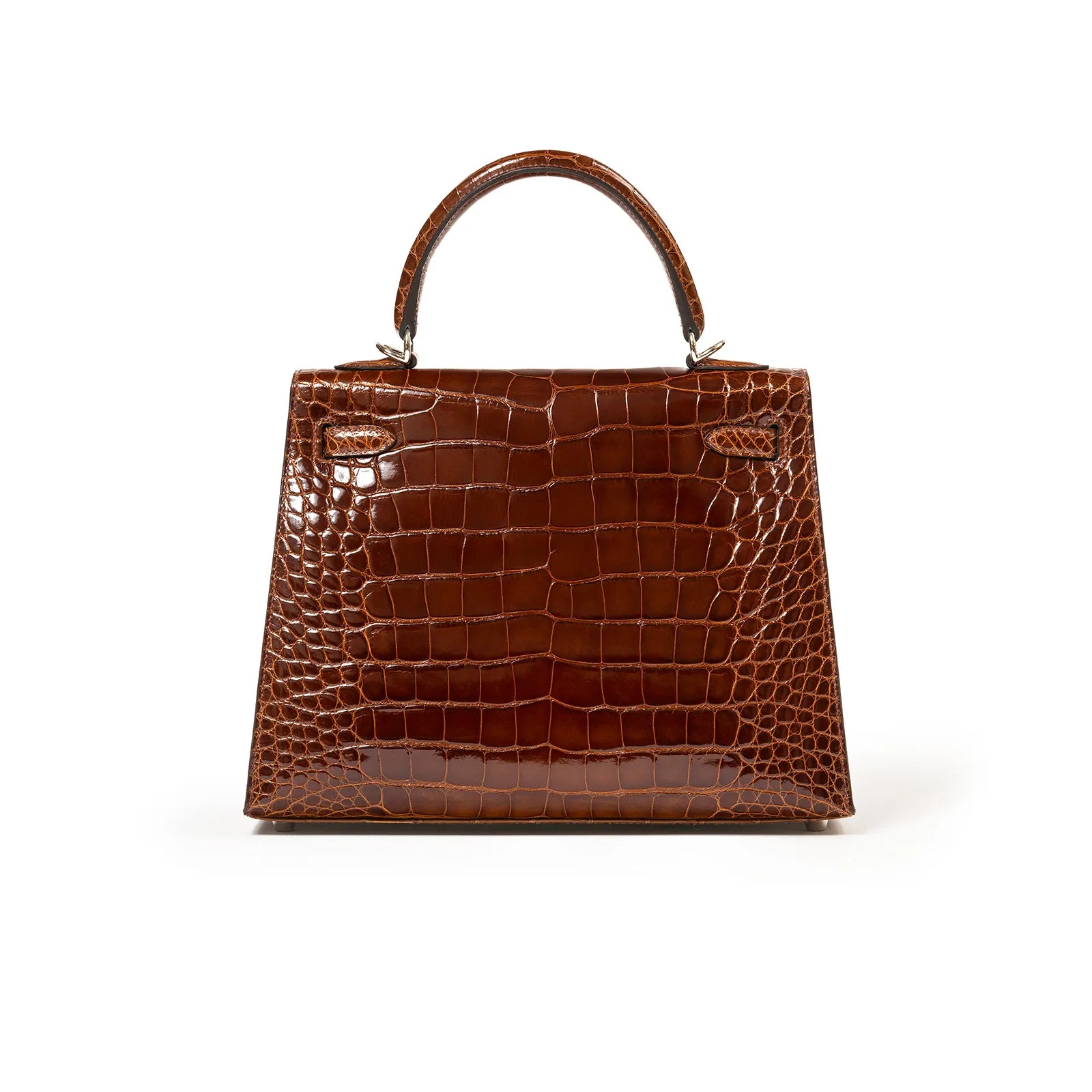 Hermès Kelly 25 Sellier Miel Shiny Alligator Palladium Hardware