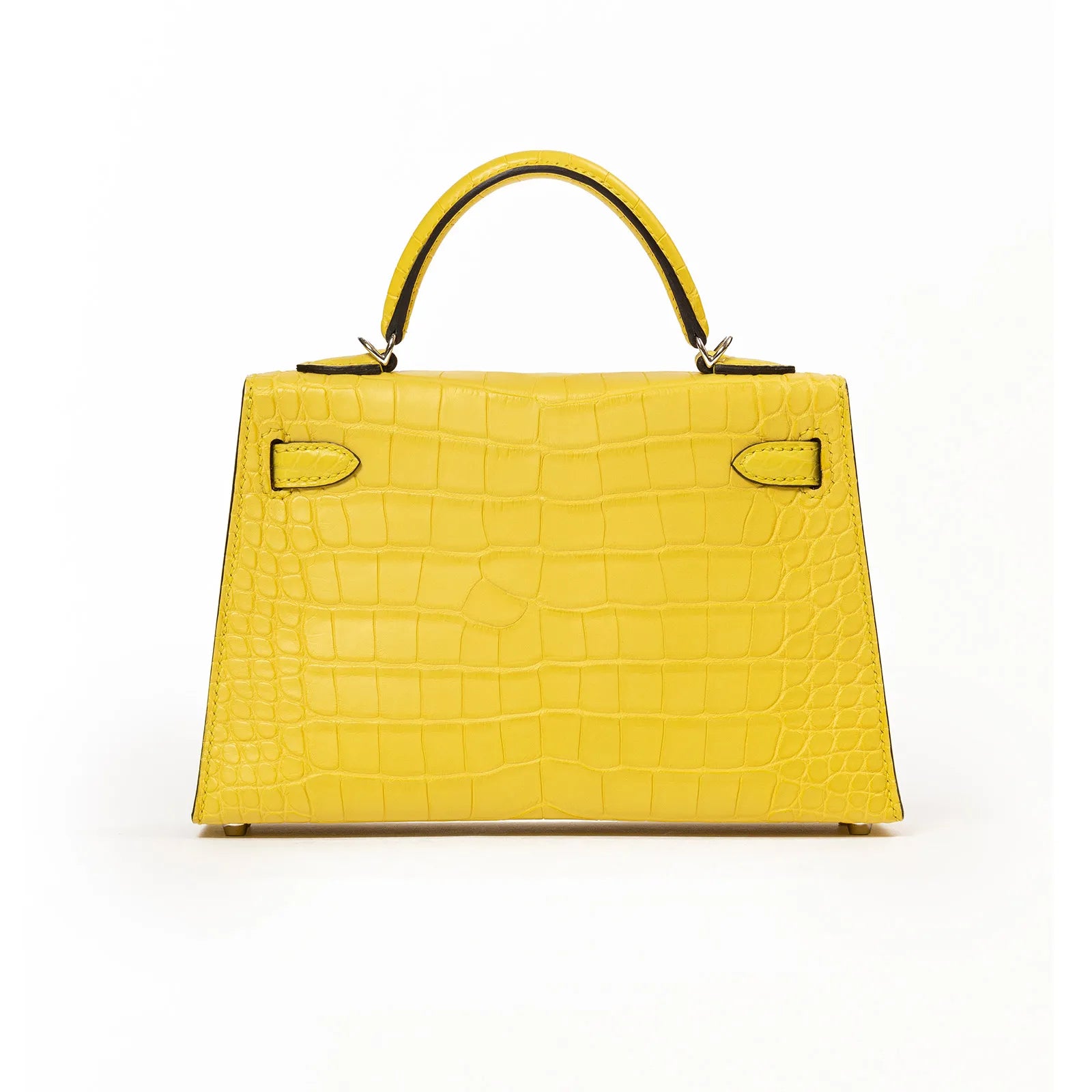 Hermès Mini Kelly II M9 Mimosa Matte Alligator Croc Palladium Hardware