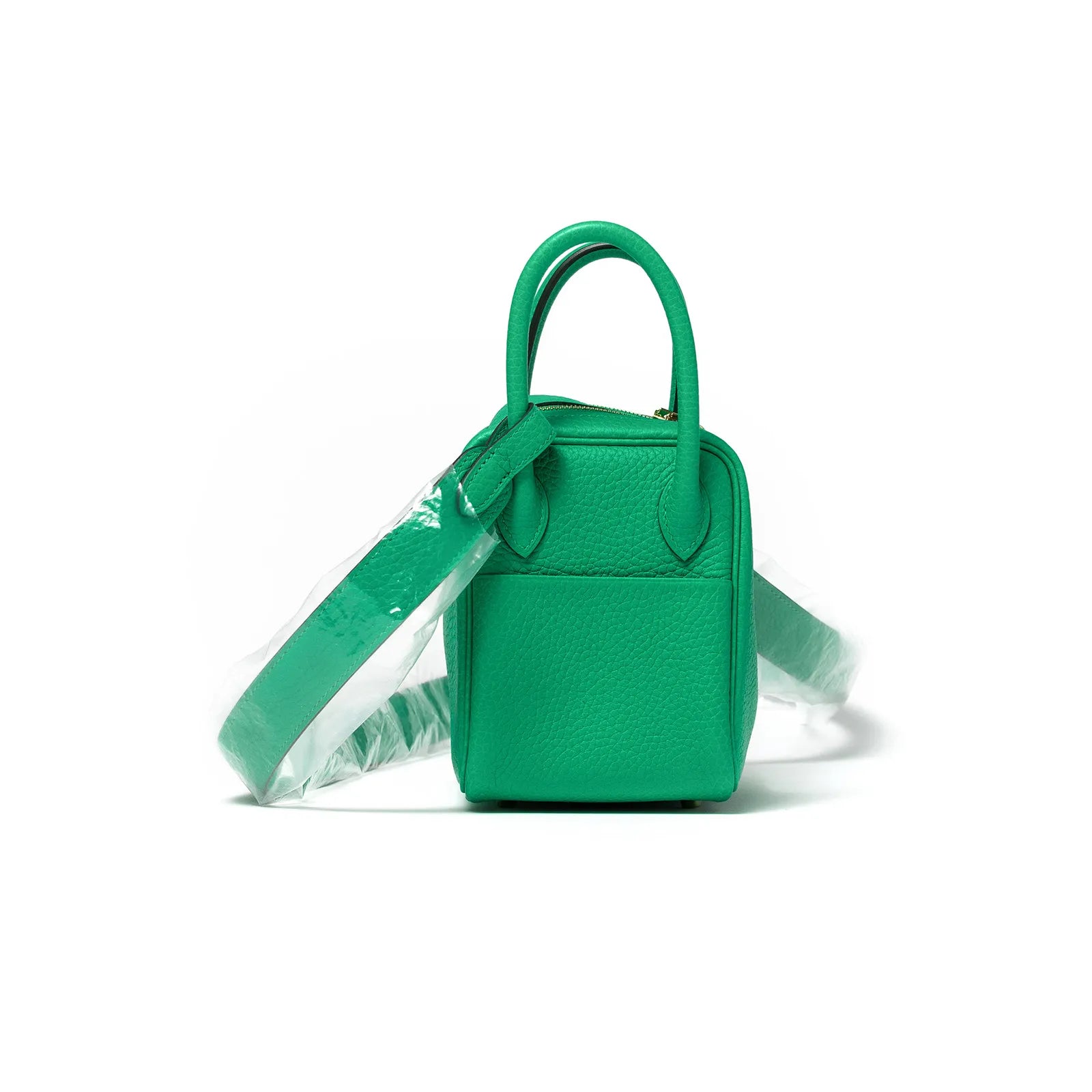 Hermès Mini Lindy I 6W Menthe Clemence Gold Hardware