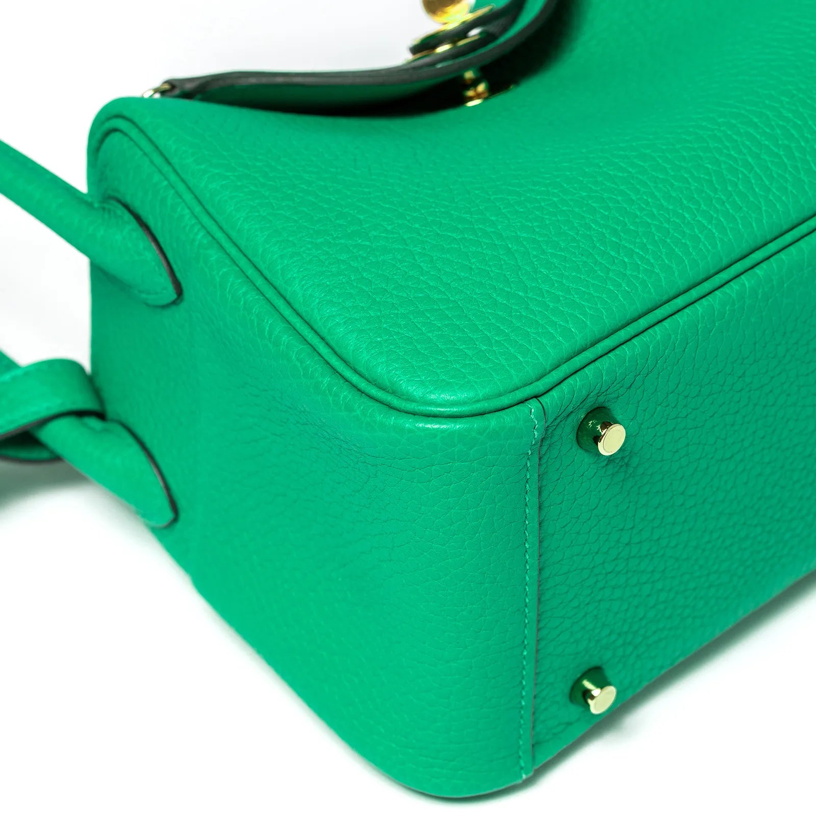 Hermès Mini Lindy I 6W Menthe Clemence Gold Hardware