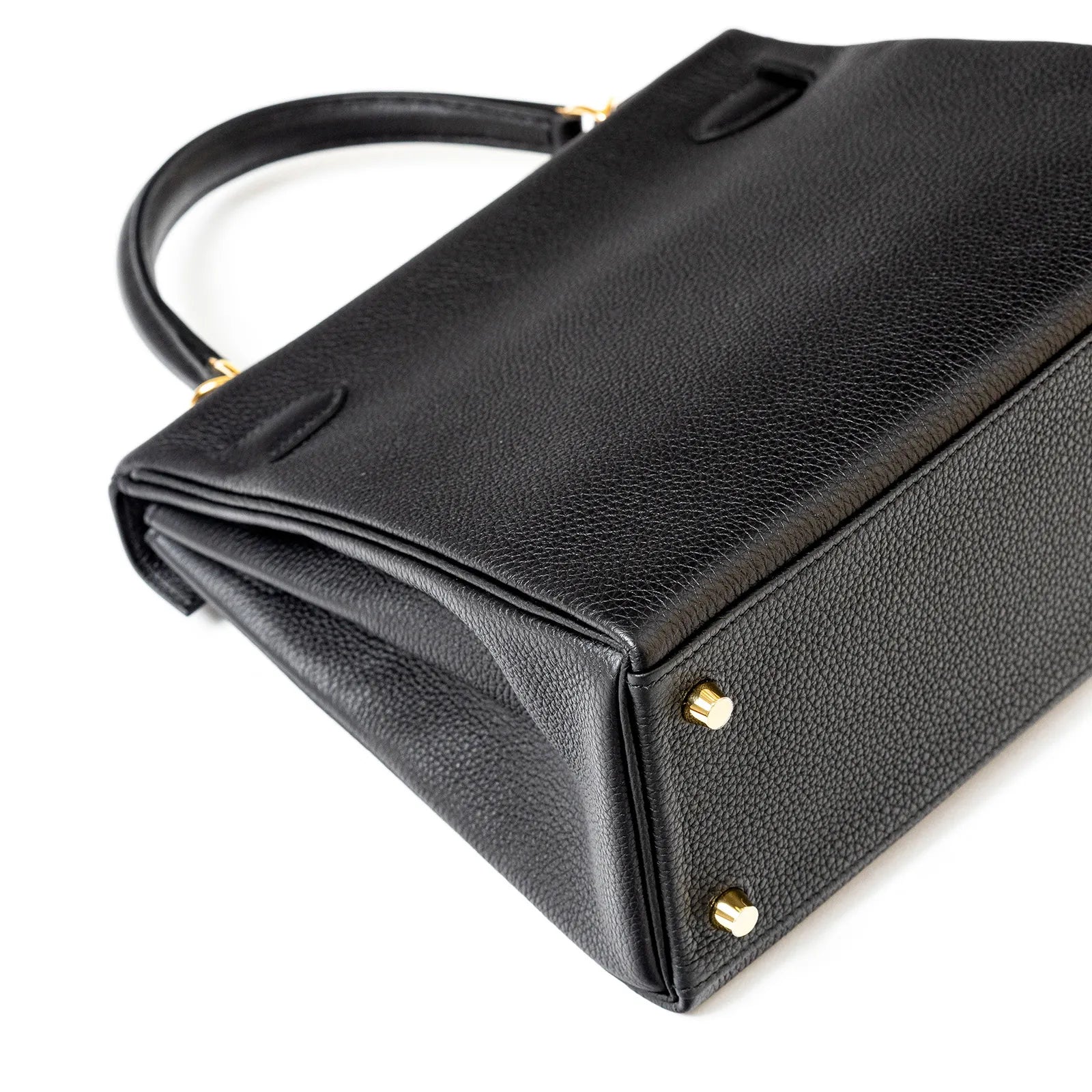 Hermès Kelly Retourne 28 Black Togo Gold Hardware