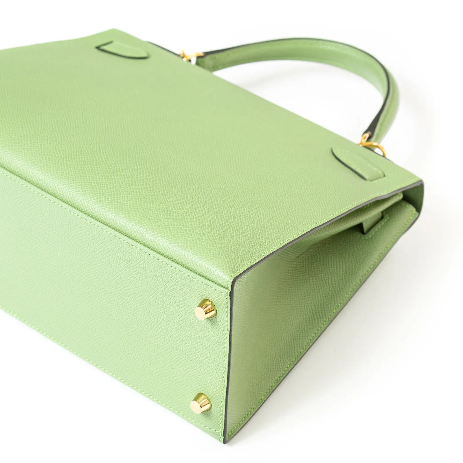 Hermès Kelly Sellier 28 Vert Criquet Epsom Gold Hardware