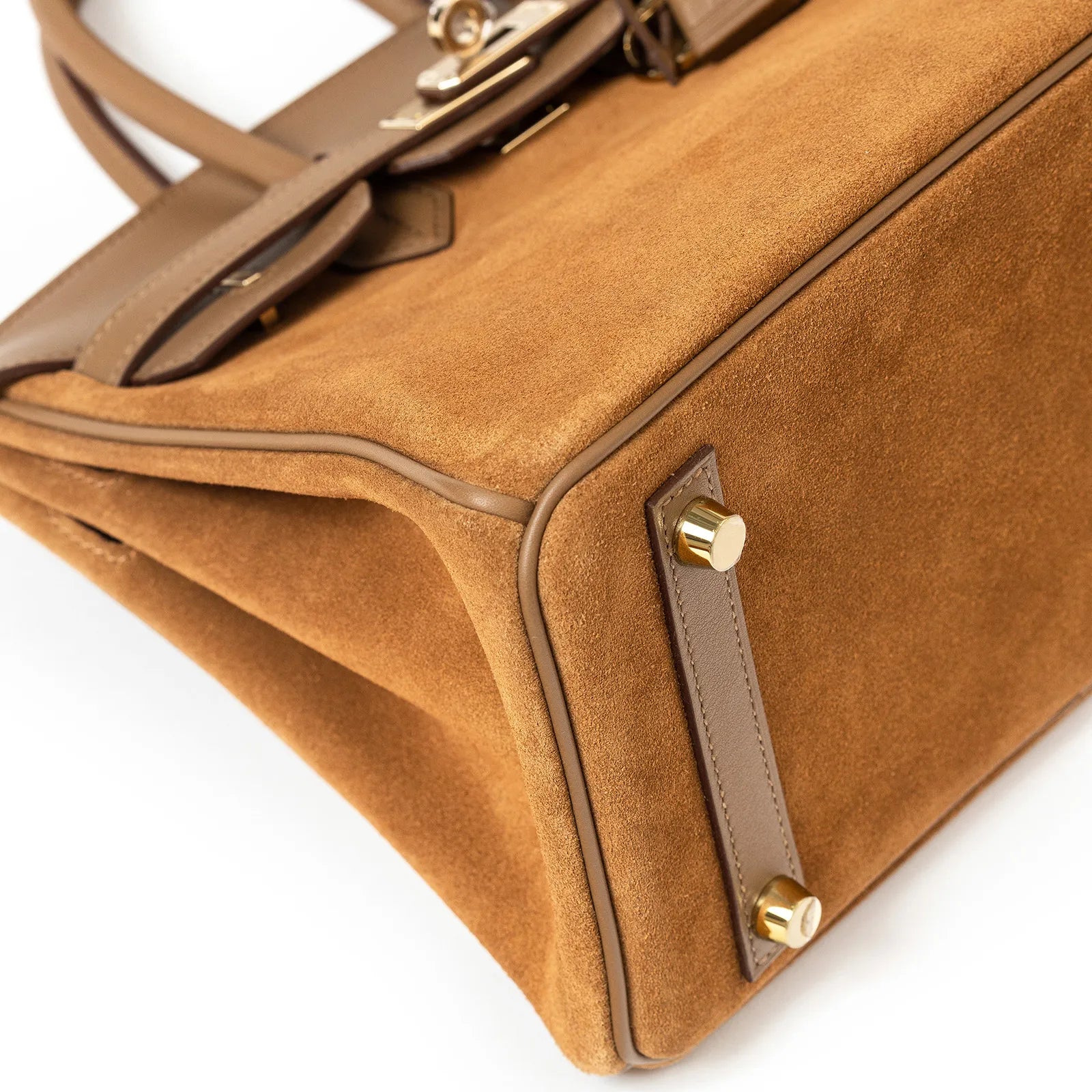 Hermès Birkin 25 Grizlly Chamois and Alezan Calf/Swift Permabrass Hardware