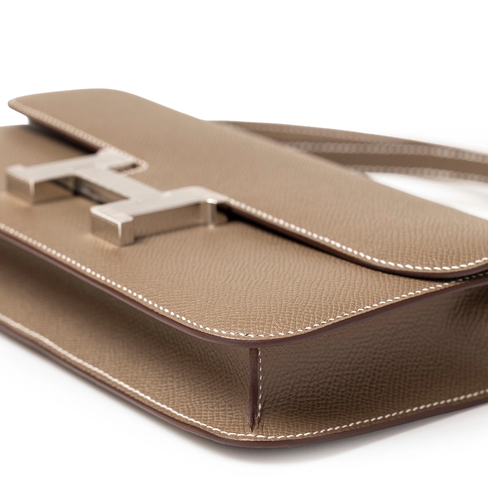 Hermès Constance Elan Etoupe Epsom Palladium Hardware - Front Corner Right
