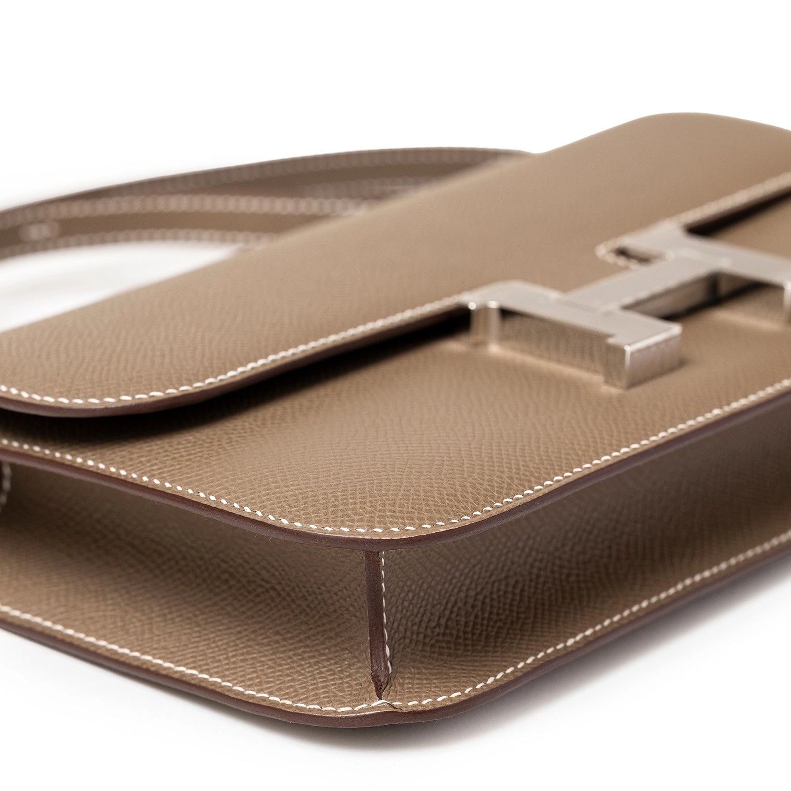 Hermès Constance Elan Etoupe Epsom Palladium Hardware - Front Corner Left
