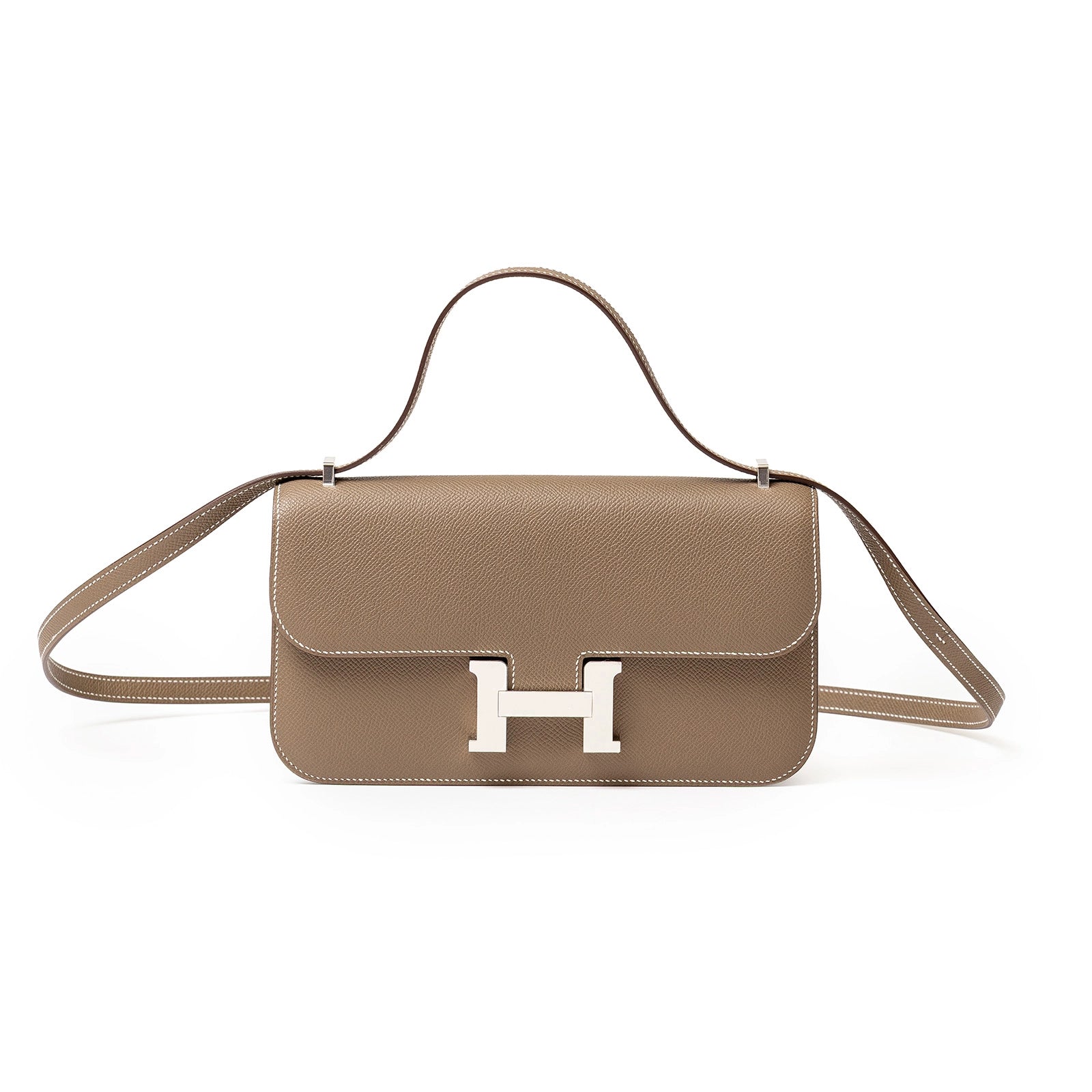 Hermès Constance Elan Etoupe Epsom Palladium Hardware - Front
