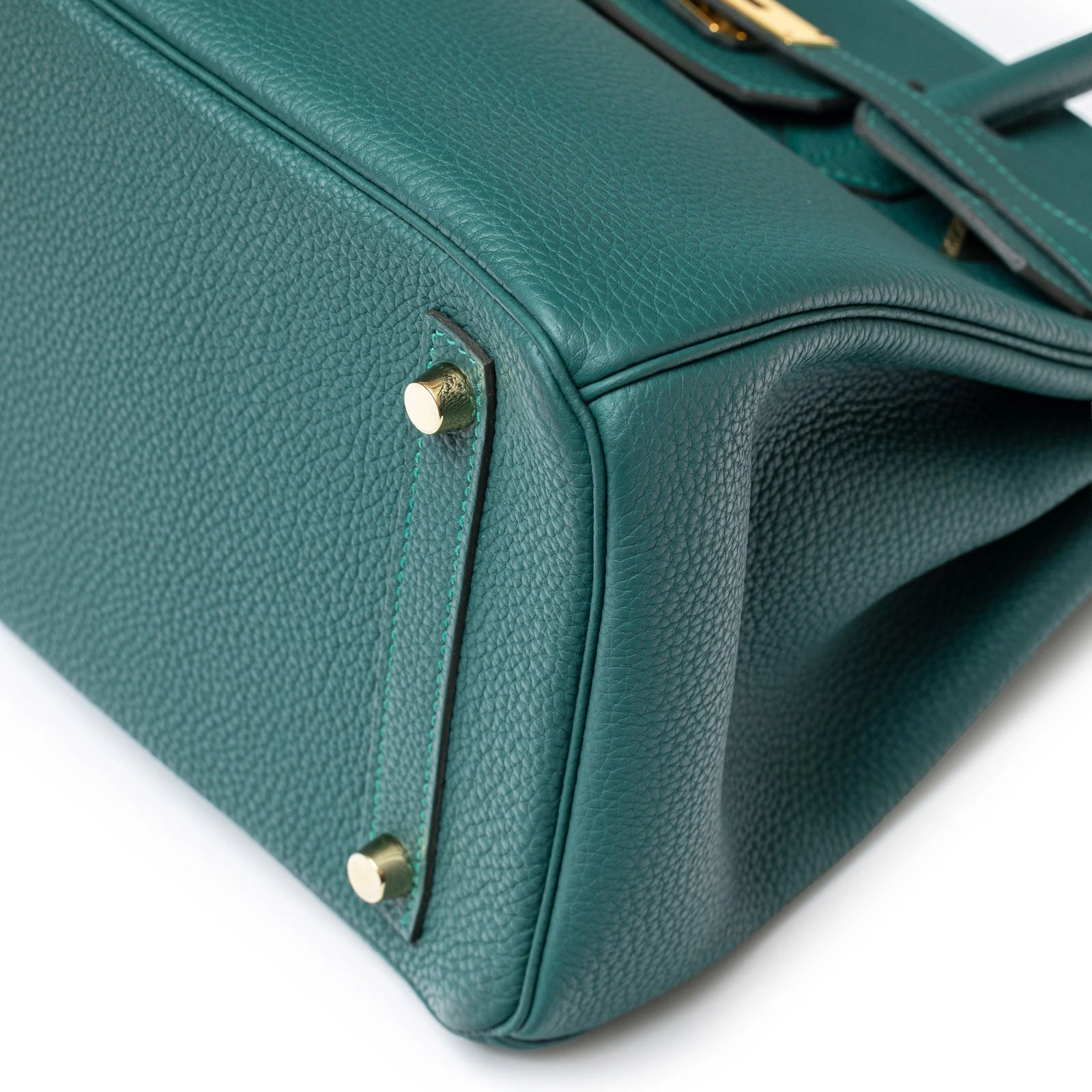 Hermès Birkin 30 Malachite Togo Gold Hardware - Front Corner Right