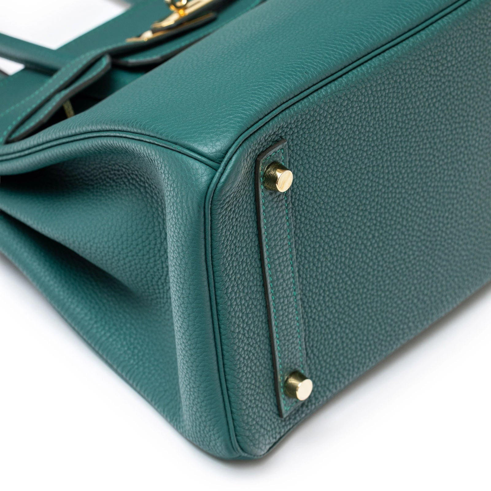 Hermès Birkin 30 Malachite Togo Gold Hardware - Front Corner Left