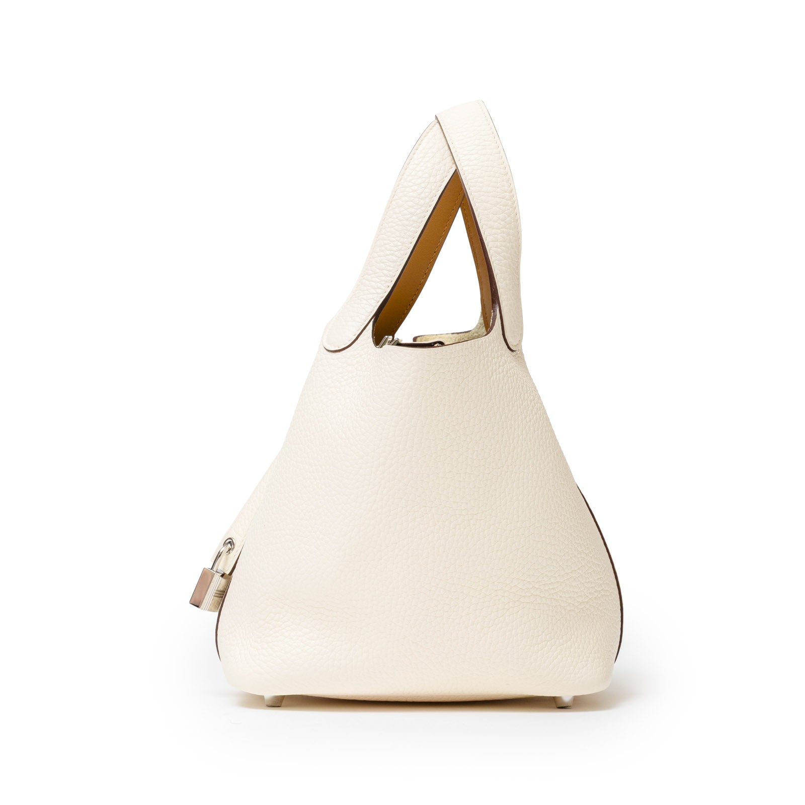 Hermès Picotin 18 Nata and Sesame Clemence/Swift Palladium Hardware - Side Right