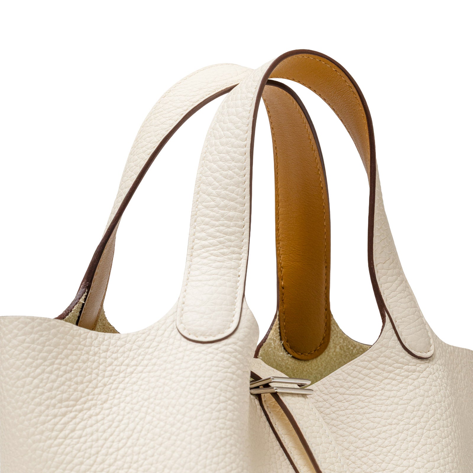 Hermès Picotin 18 Nata and Sesame Clemence/Swift Palladium Hardware - Close Up