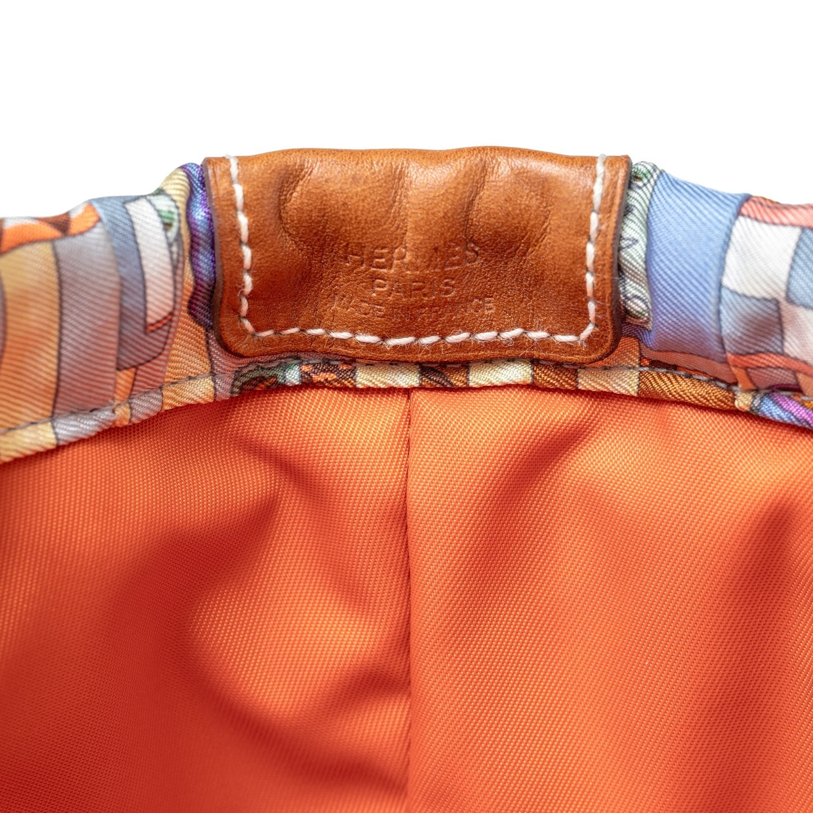 Hermès Fourbi 20 pouch Paprika/Rose pop/Fauve Nylon/Silk Barenia Palladium Hardware - Detail