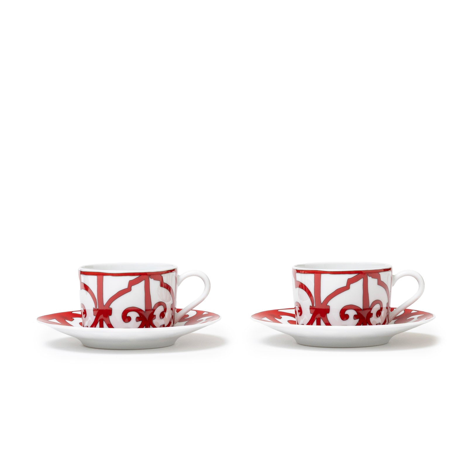 Hermès Balcon du Guadalquivir Tea Cup and Saucer Set of Two