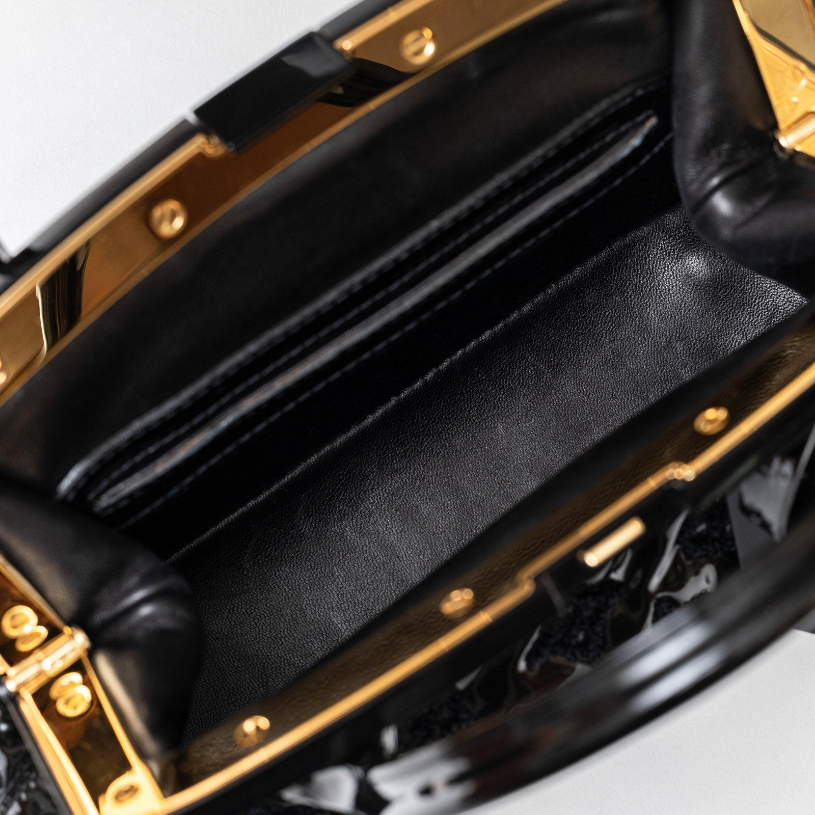Louis Vuitton Fascination Lockit BB Black Patent Lambskin Gold Hardware - Inside