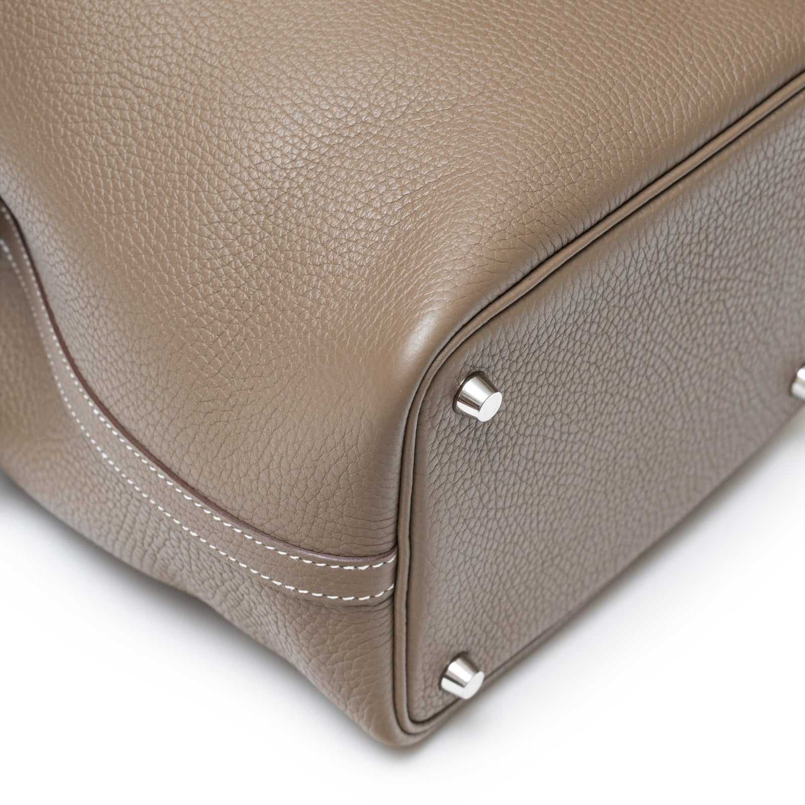 Hermès Picotin 18 Etoupe Clemence Palladium Hardware - Back Corner Left