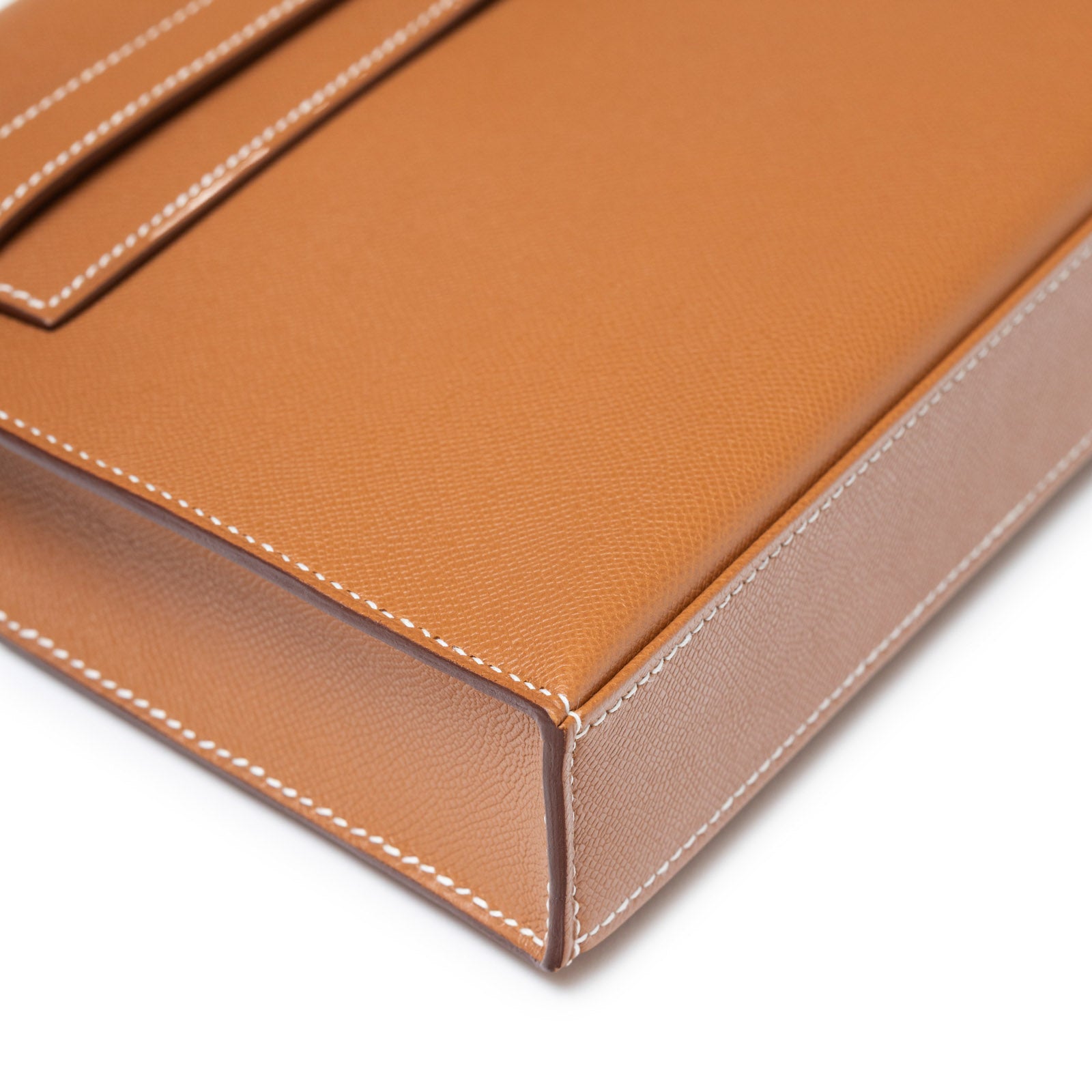 Hermès Kelly Elan Gold Madame Palladium Hardware - Front Corner Left