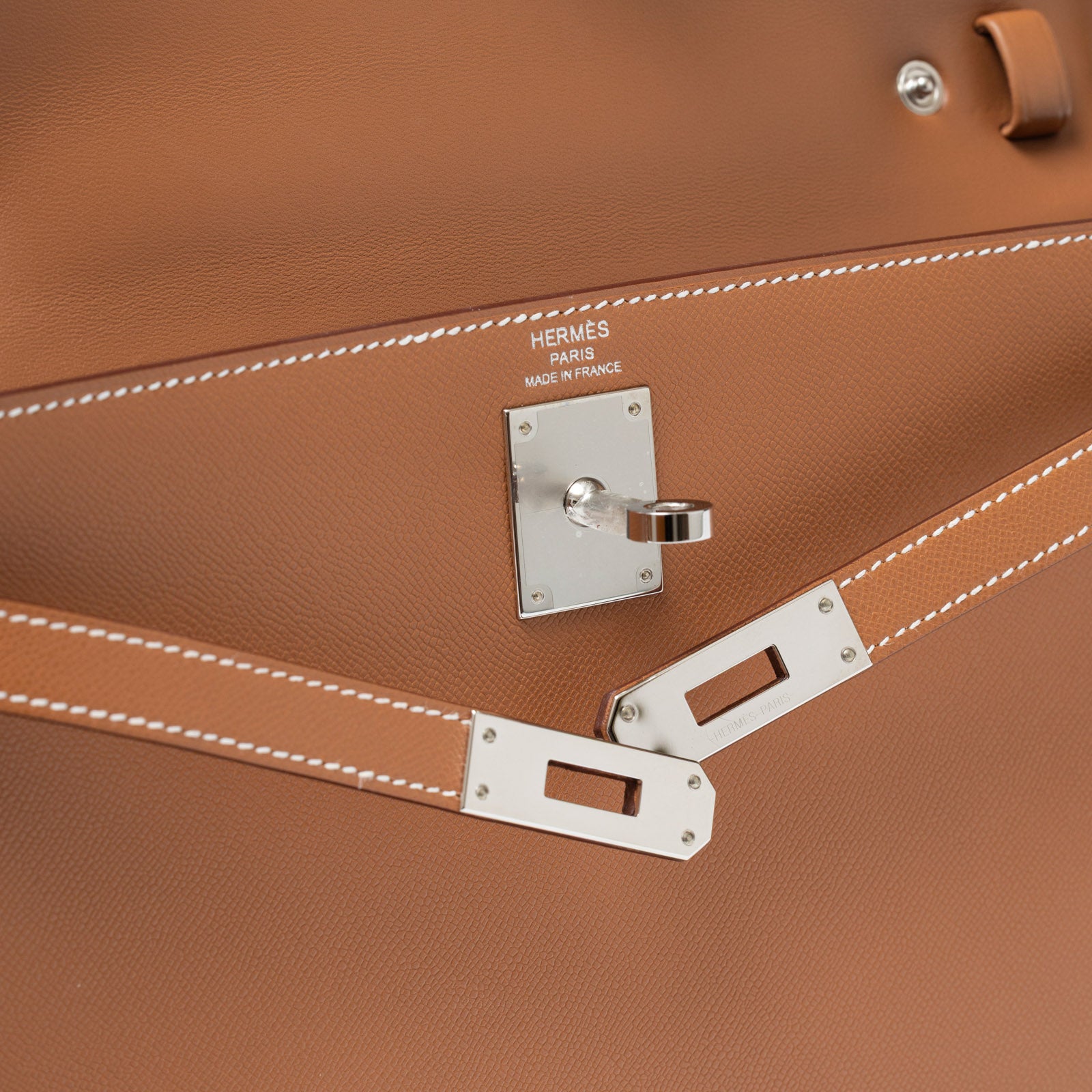 Hermès Kelly Elan Gold Madame Palladium Hardware - Detail
