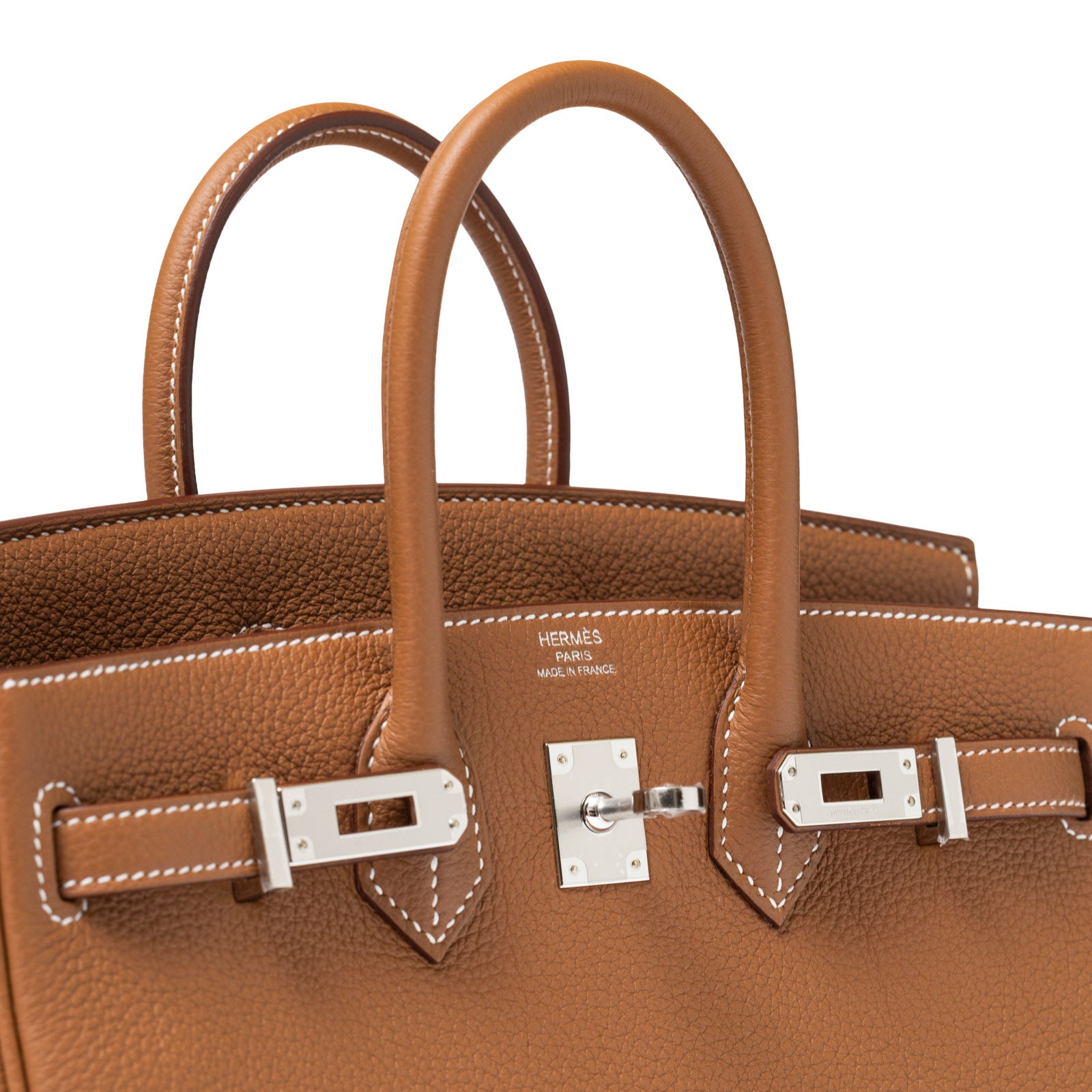 Hermès Birkin 25 Gold Togo Palladium Hardware - Close Up
