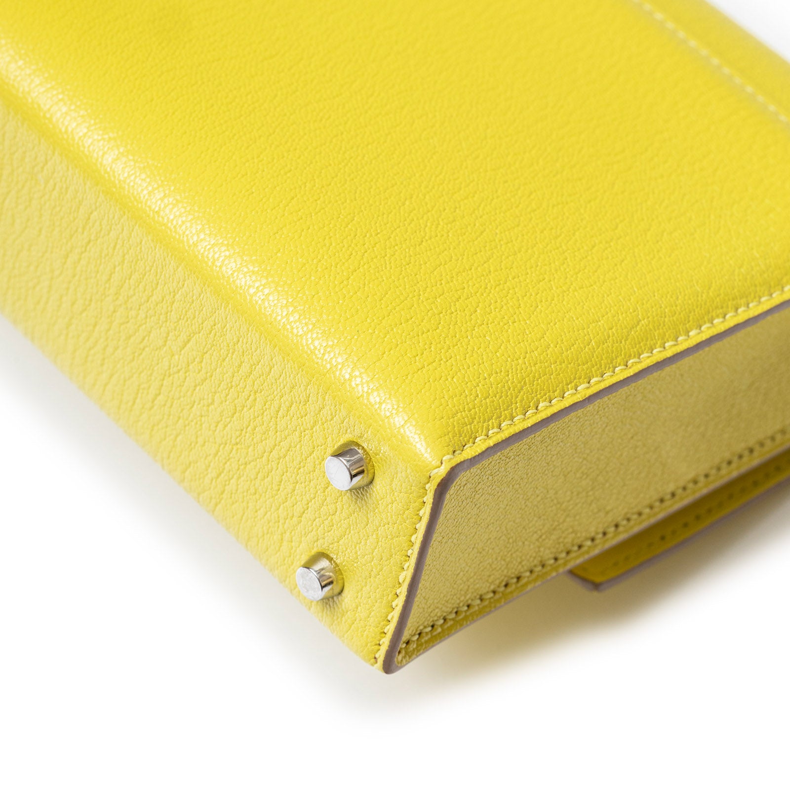 Hermès Mini Verrou Chaine Bag Lime Chevre Mysore Palladium Hardware - Back Corner Right