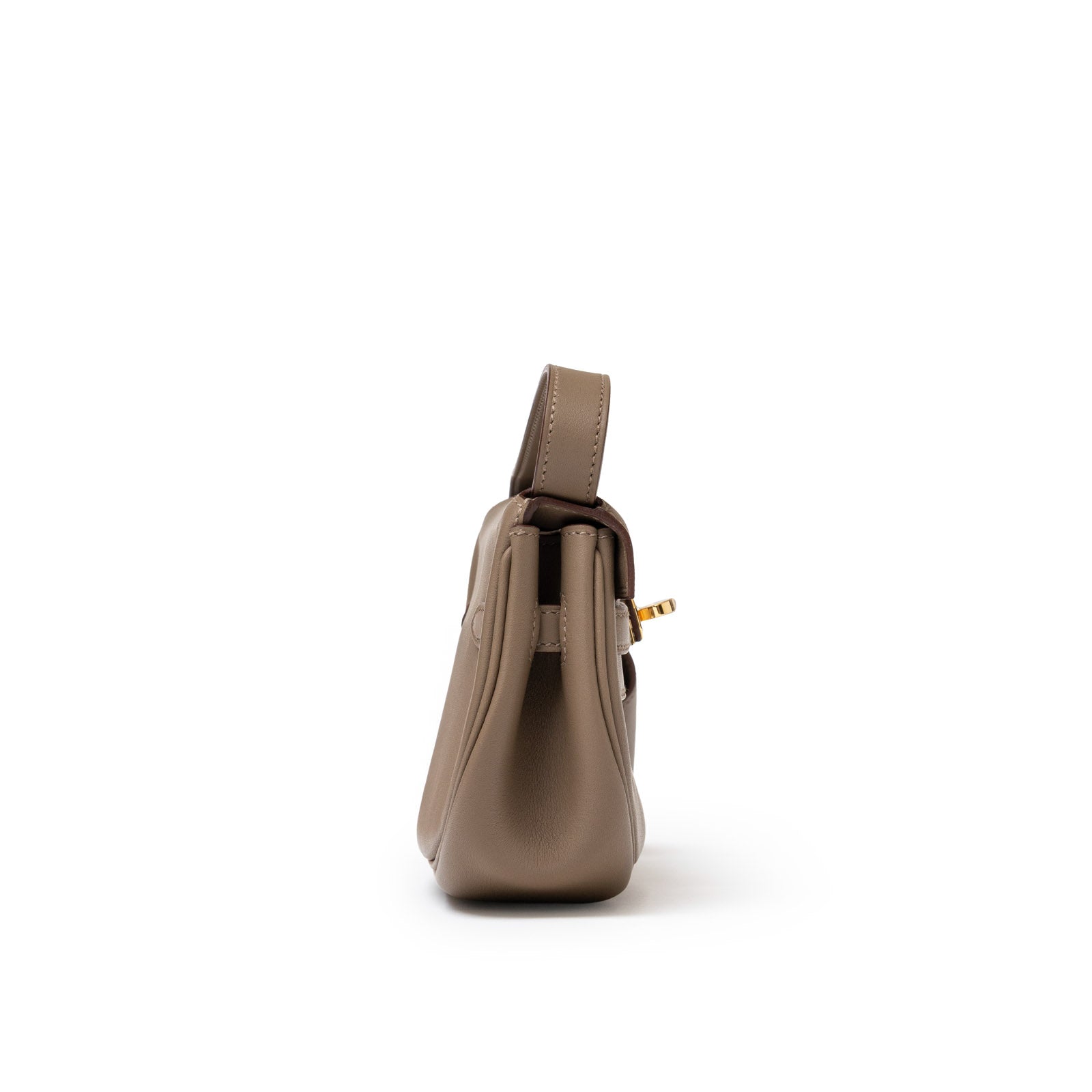 Hermès Kelly Moove Etoupe Swift Gold Hardware - Side Left